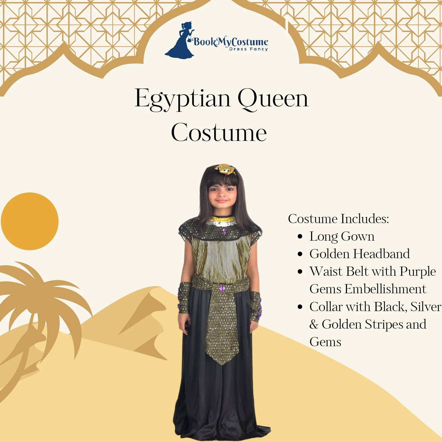 Egyptian Queen of the Nile Cleopatra International World Costume | Imported - Image 3