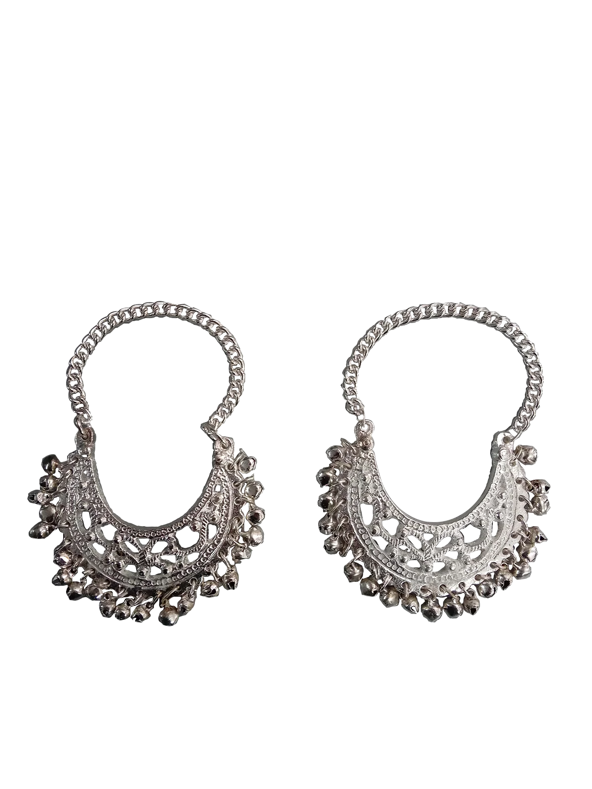 Exquisite Indian Traditional Silver Necklace & Earrings - Fancy Dress Costume Accessory for Girls - Image 6