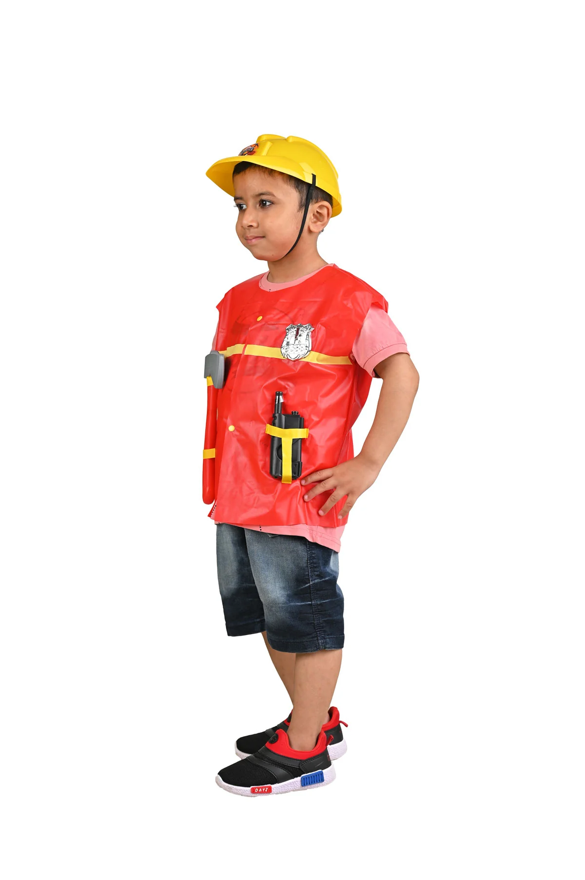 Fireman Fire Fighter Community Helper Kids Fancy Dress Costume - Image 4