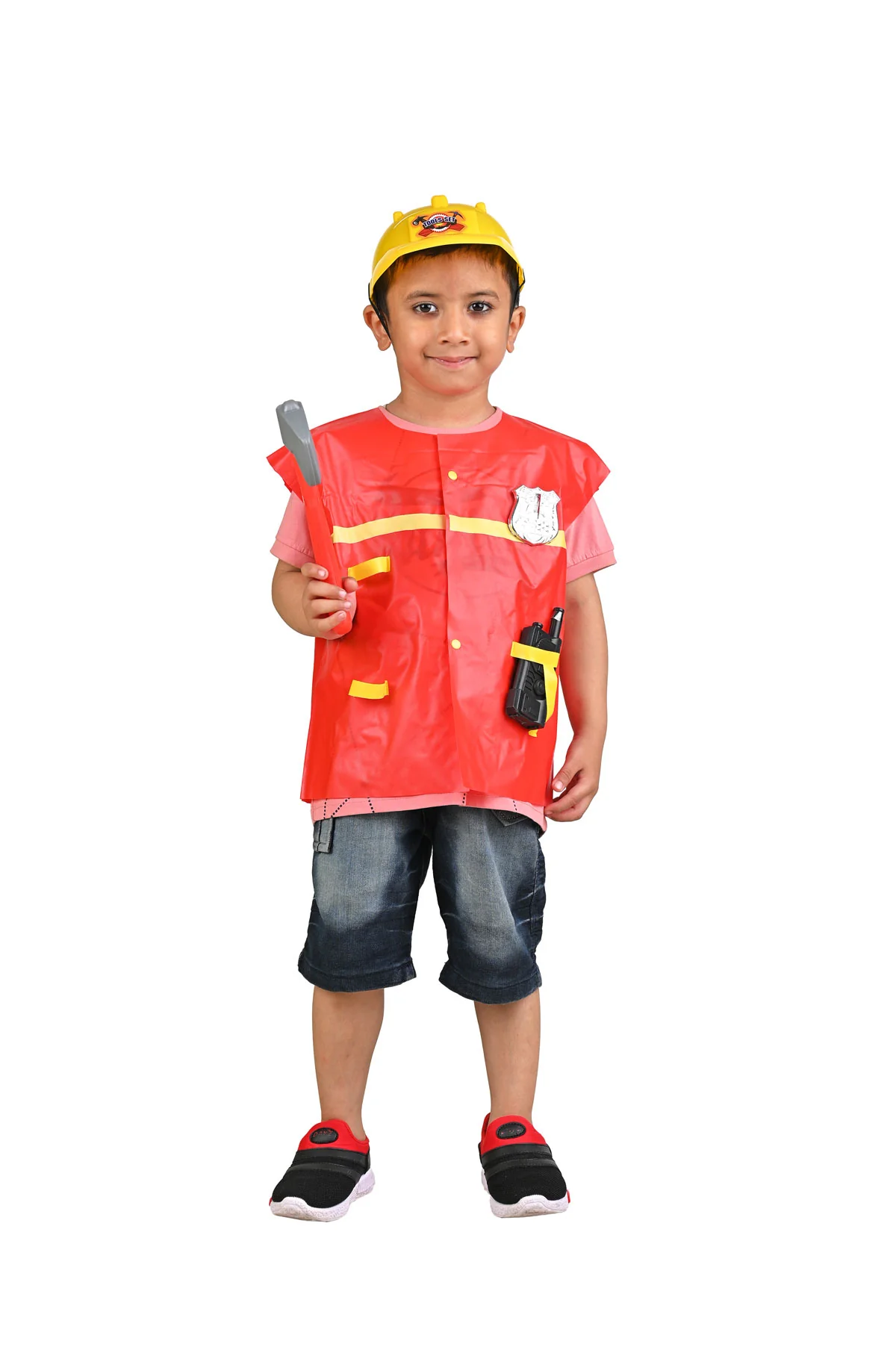 Fireman Fire Fighter Community Helper Kids Fancy Dress Costume - Image 5