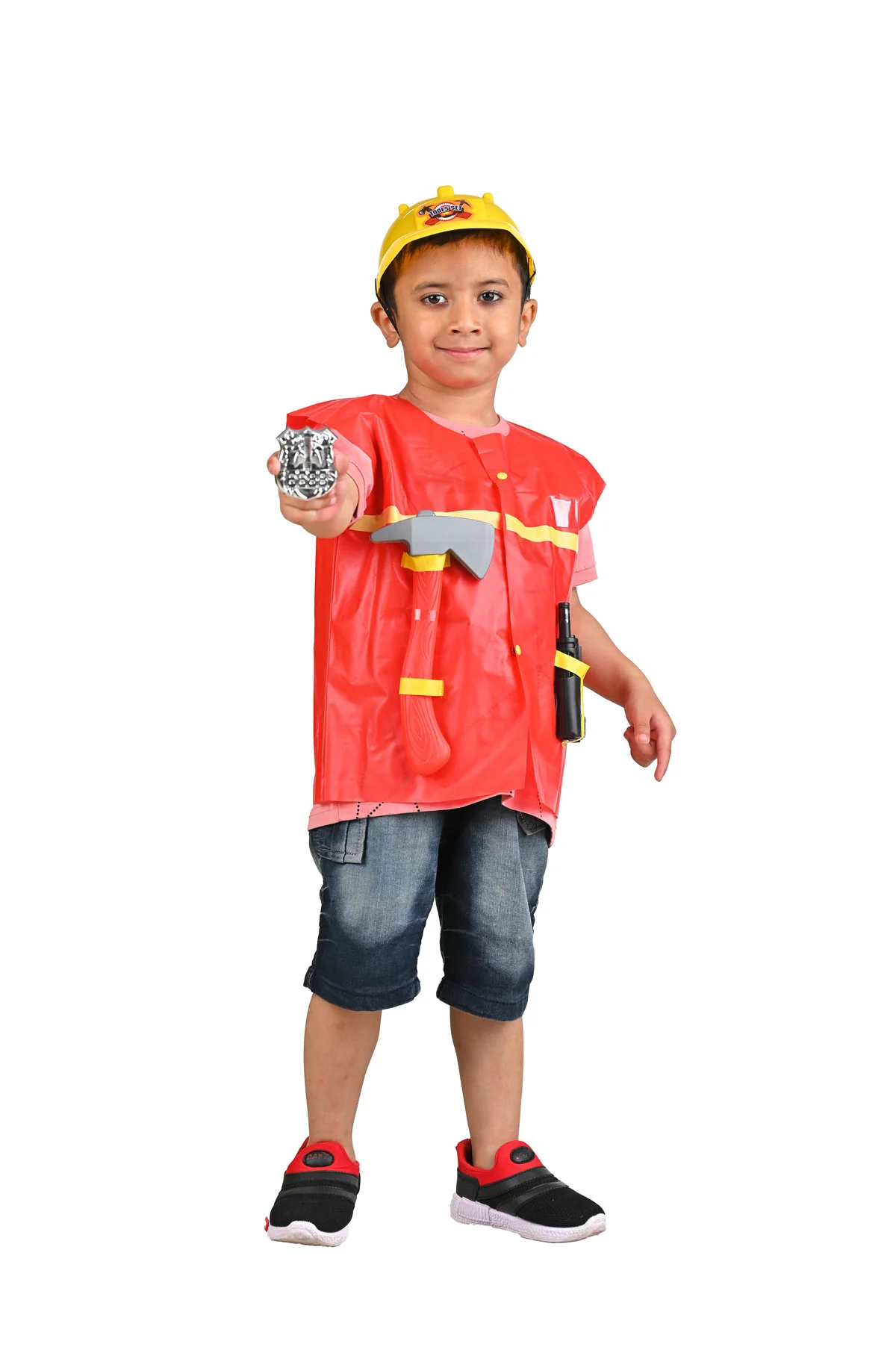Fireman Fire Fighter Community Helper Kids Fancy Dress Costume - Image 6