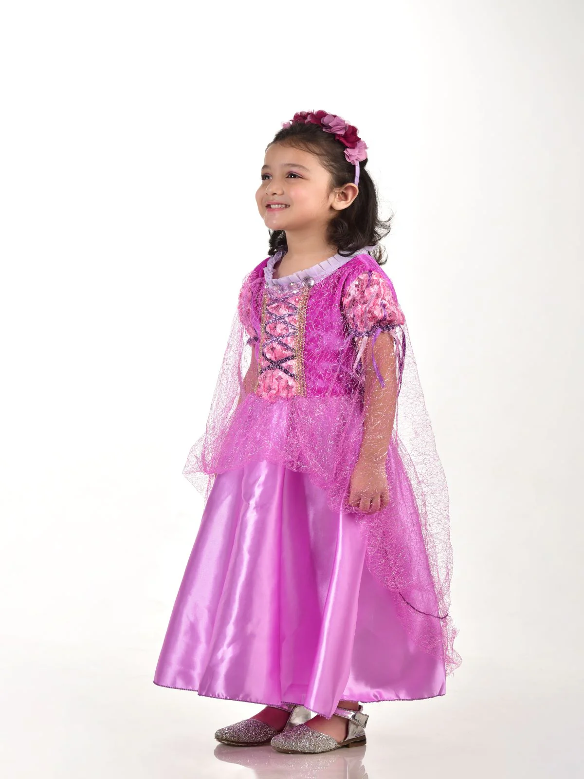 German Princess Long Hair Fairytale Princess Kids Fancy Dress Costume - Image 5