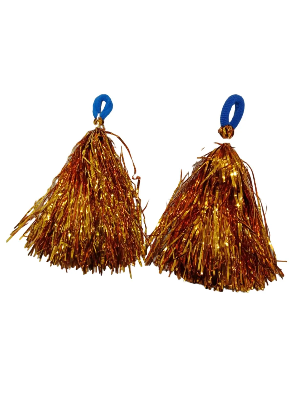 Golden Pom Poms Cheerleader Dance Kids & Adults Costume Accessory - Image 2