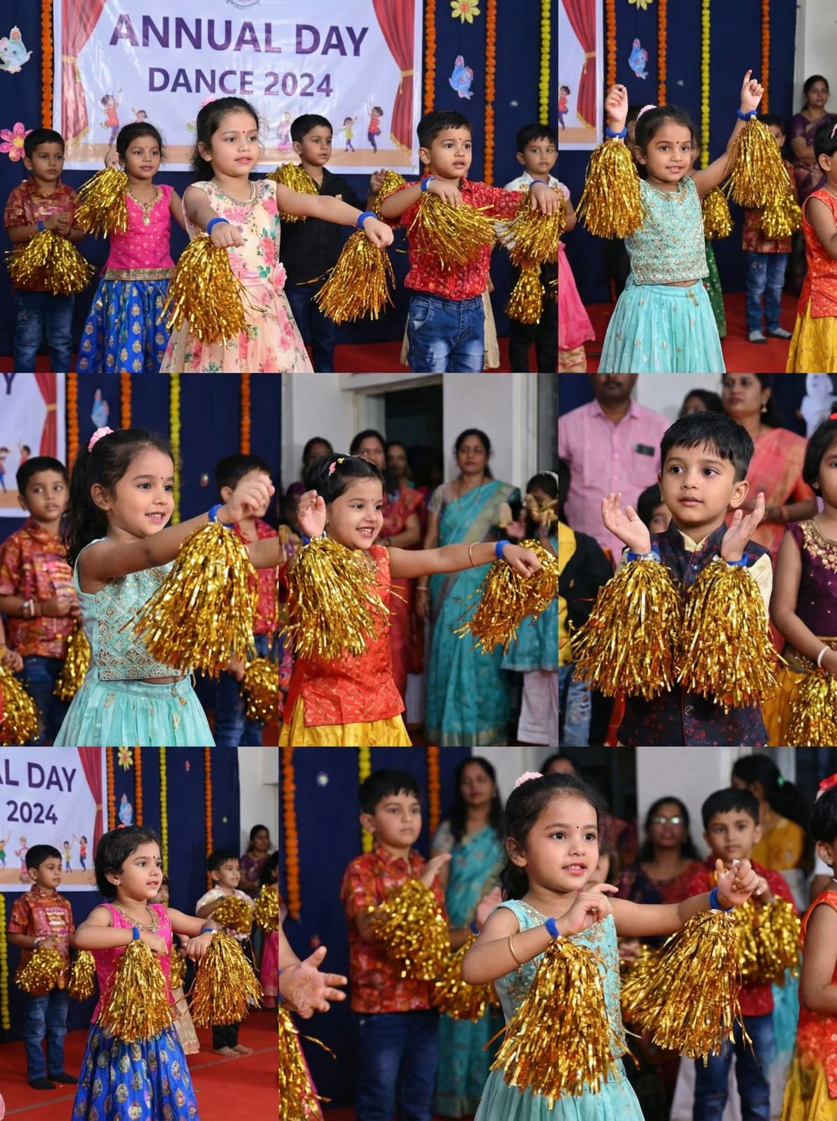 Golden Pom Poms Cheerleader Dance Kids & Adults Costume Accessory - Image 9