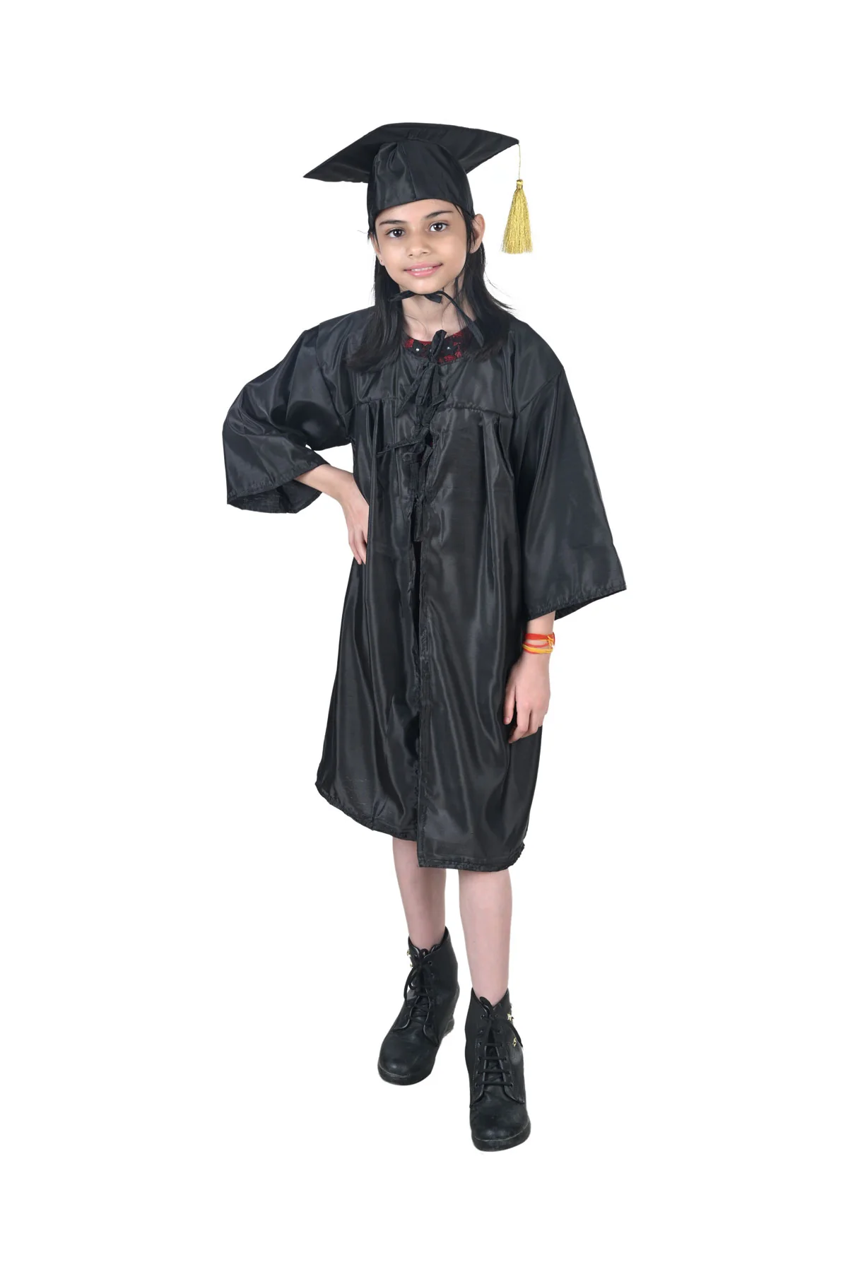 Black Graduate Convocation Degree Graduation Day Gown & Cap Kids & Adults Fancy Dress Costume - Image 12