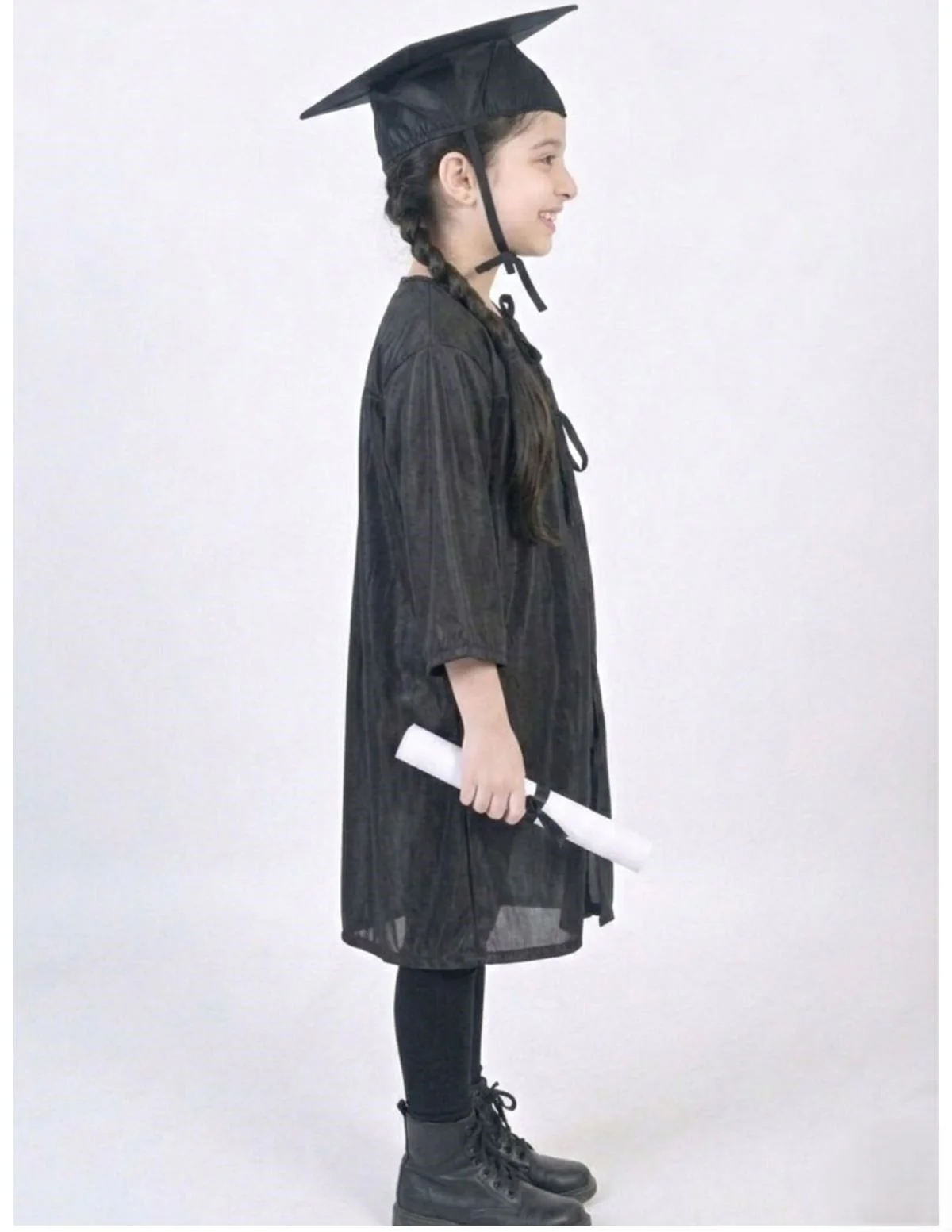 Black Graduate Convocation Degree Graduation Day Gown & Cap Kids & Adults Fancy Dress Costume - Image 13