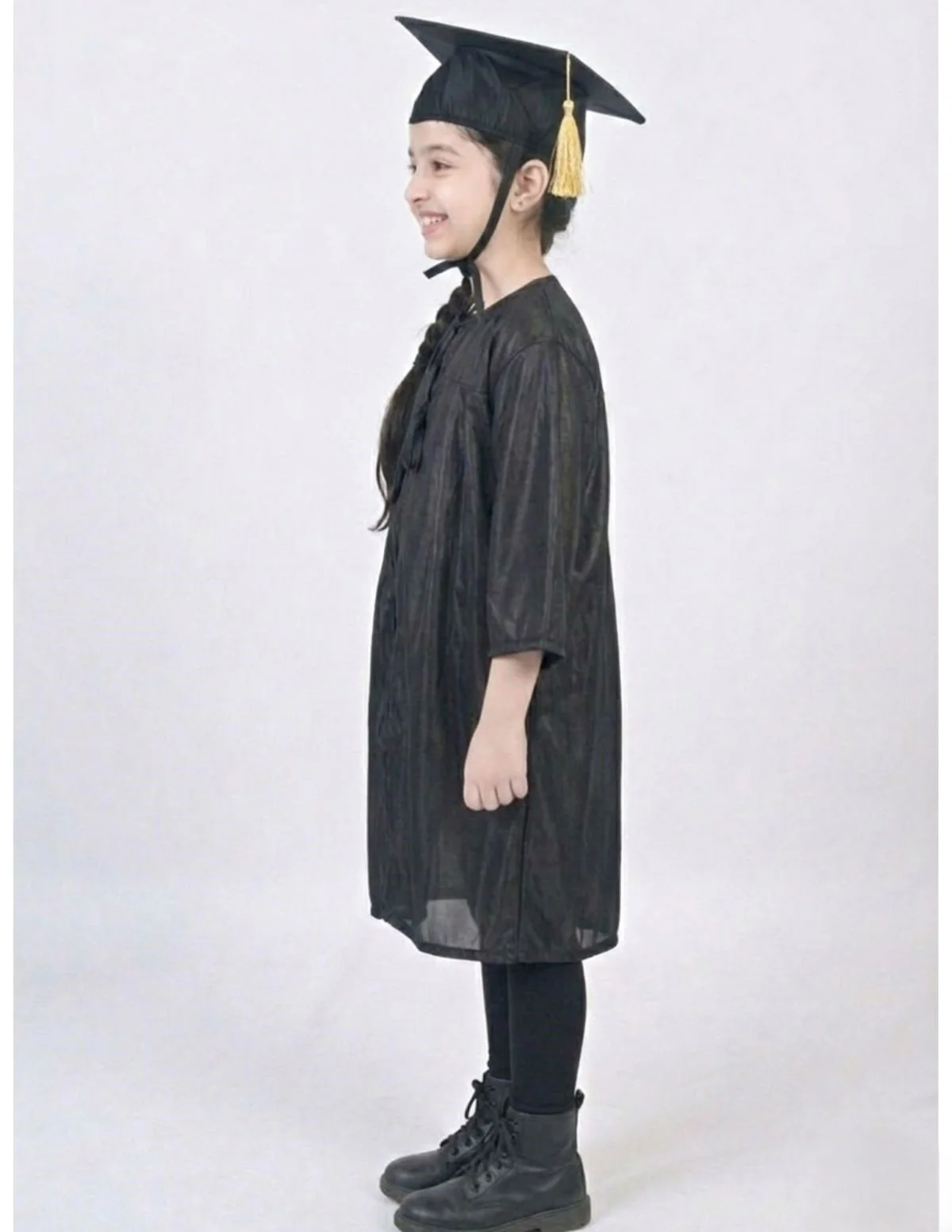 Black Graduate Convocation Degree Graduation Day Gown & Cap Kids & Adults Fancy Dress Costume - Image 15