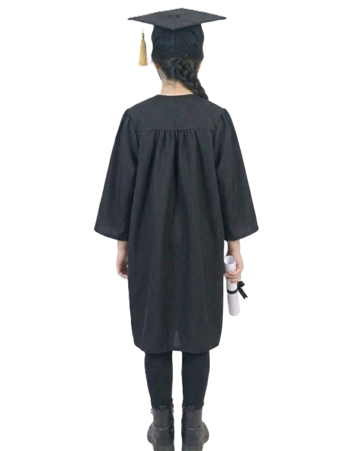 Black Graduate Convocation Degree Graduation Day Gown & Cap Kids & Adults Fancy Dress Costume - Image 17