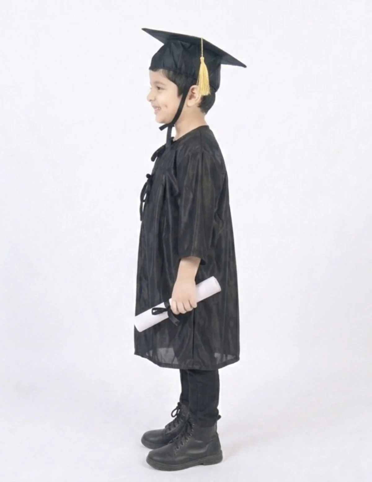 Black Graduate Convocation Degree Graduation Day Gown & Cap Kids & Adults Fancy Dress Costume - Image 7