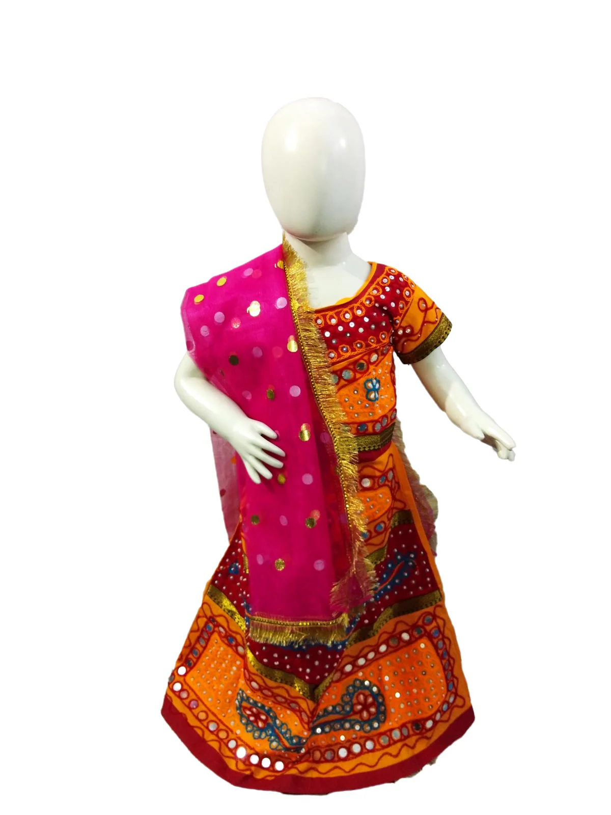 Radha Lehenga Chaniya Choli Navratri Garba Multicolor Costume Dress for Girls & Women - Image 5