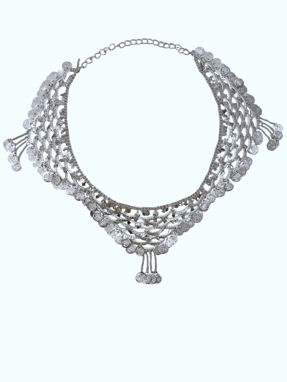 Indian Gypsy Banjara Silver Coin Heavy Waist Chain Kamarband Fancy Dress Costume Accessory for Girls - Image 4