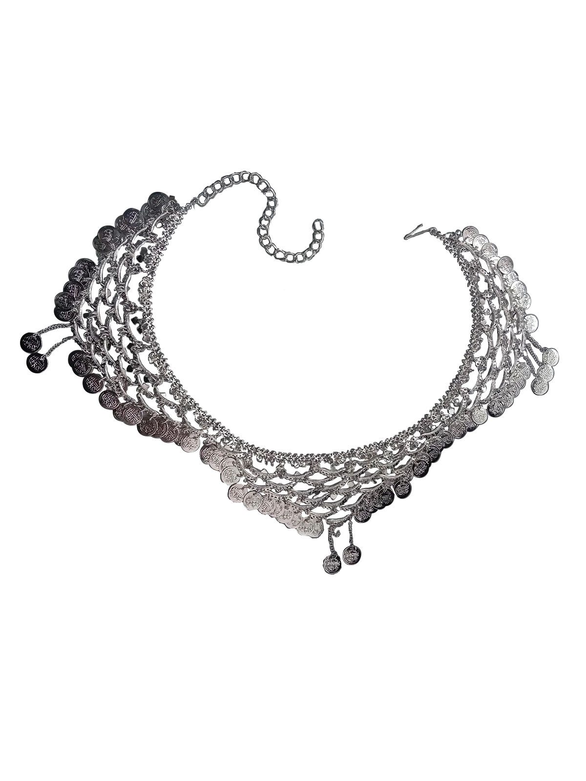 Indian Gypsy Banjara Silver Coin Heavy Waist Chain Kamarband Fancy Dress Costume Accessory for Girls - Image 6