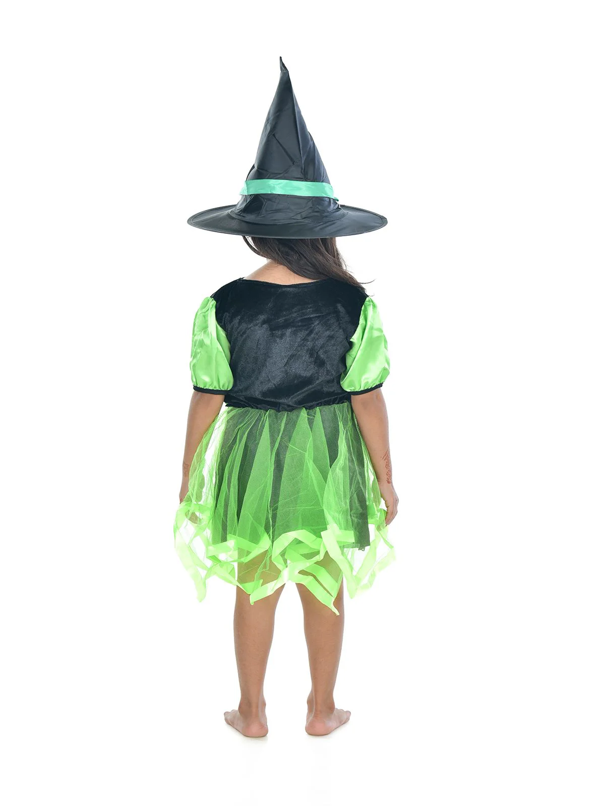 Halloween Theme Green Witch Magician Fancy Dress Costume for Girls - Image 3