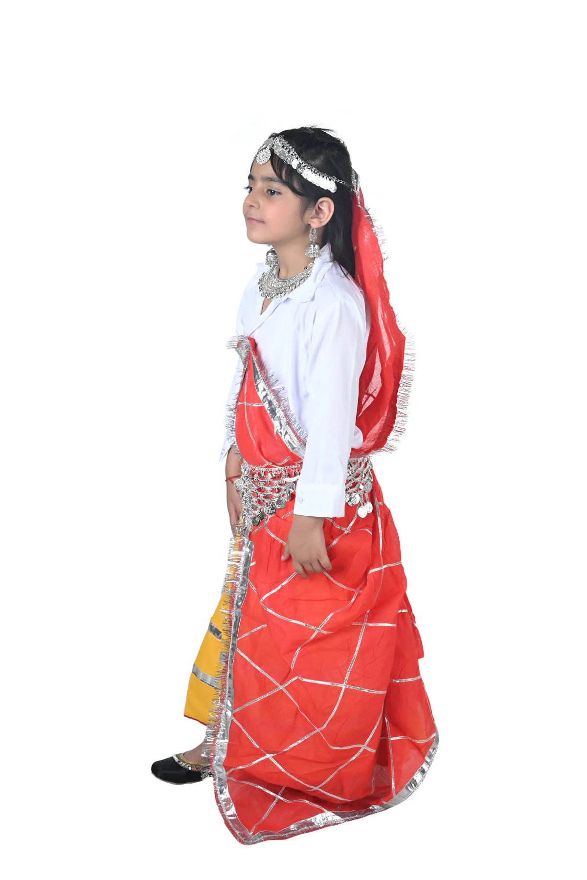 Haryanvi Girl with Jewellery Indian State Kids & Adults Fancy Dress Costume for Girls - Image 4