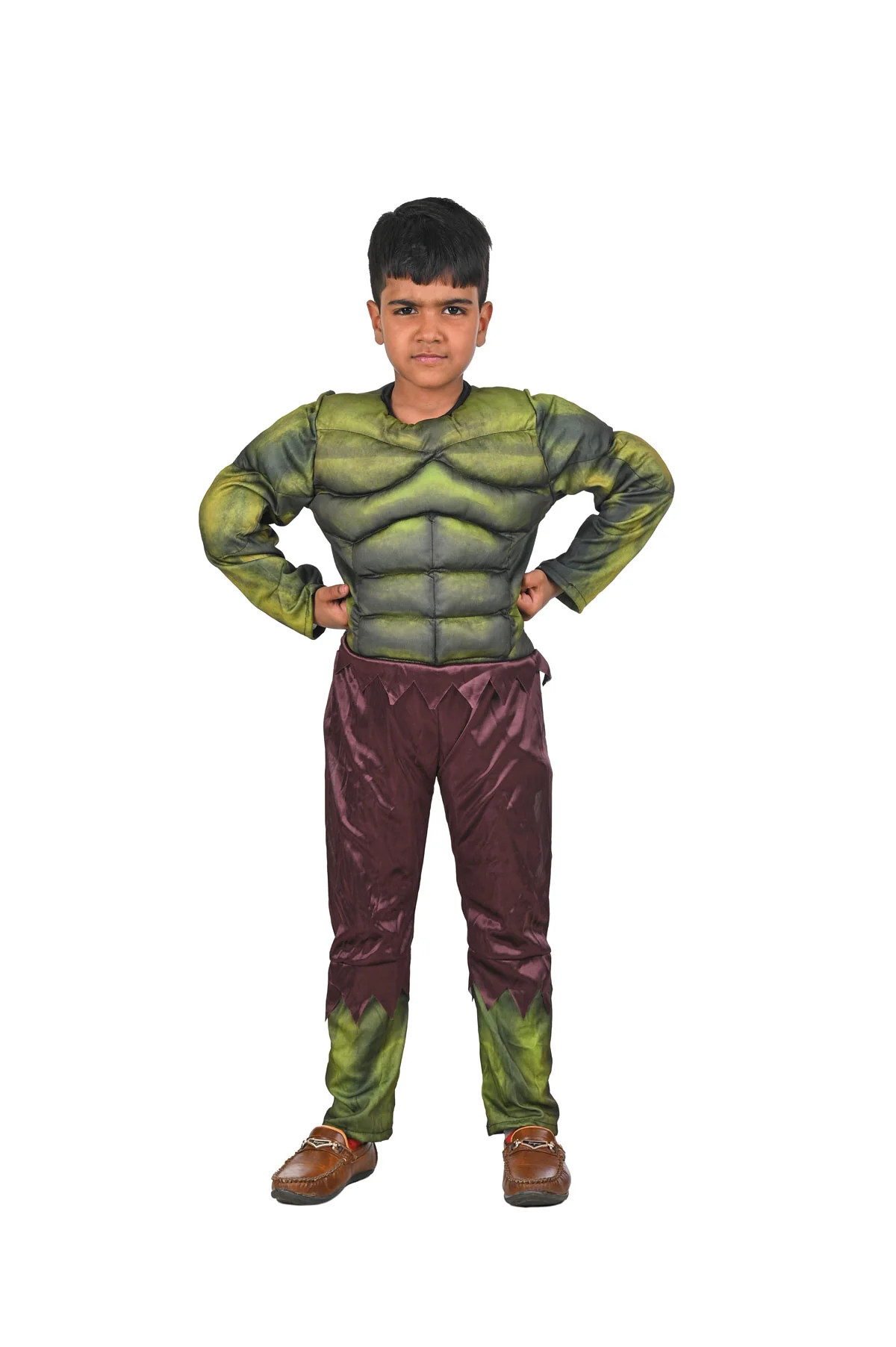 The Green Smasher Superhero Kids Fancy Dress Costume - Muscle Look - Imported - Image 5