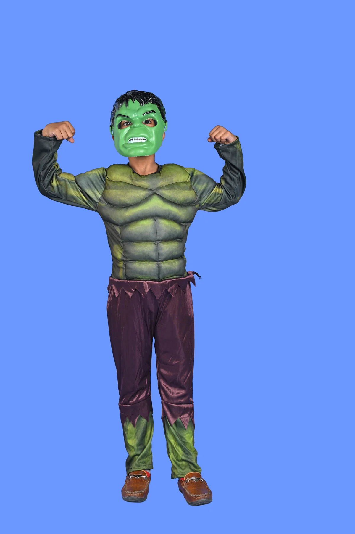 The Green Smasher Superhero Kids Fancy Dress Costume - Muscle Look - Imported - Image 6