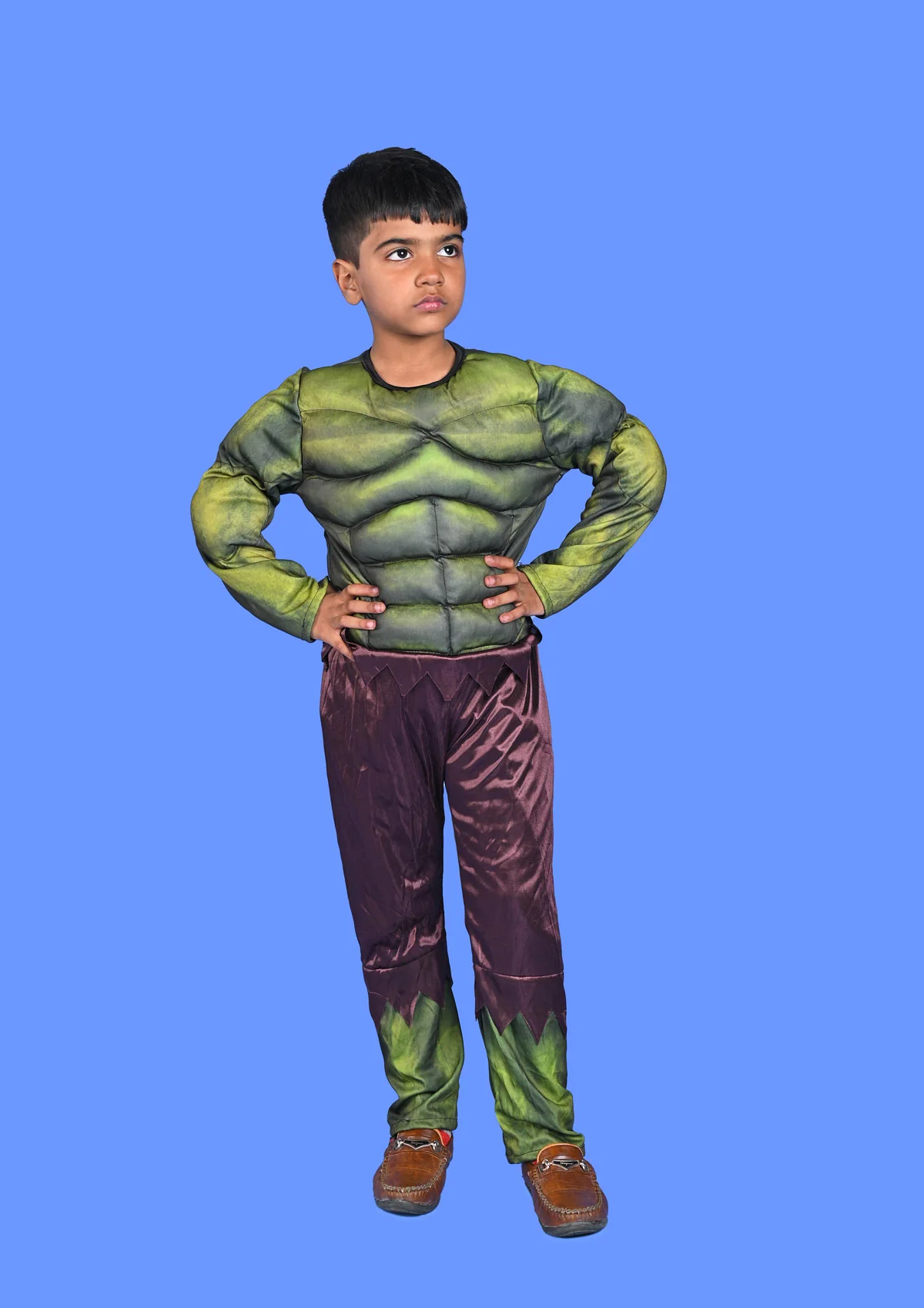 The Green Smasher Superhero Kids Fancy Dress Costume - Muscle Look - Imported - Image 7