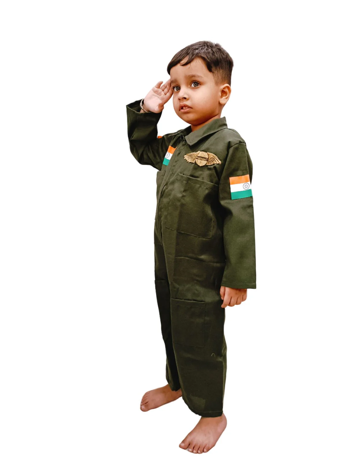 Indian Air Force Astronauts Pilots G-Suit Kids Fancy Dress Costume - Image 4