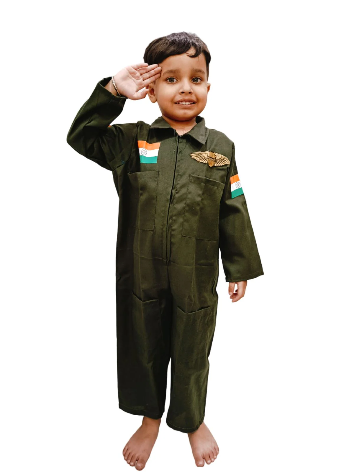 Indian Air Force Astronauts Pilots G-Suit Kids Fancy Dress Costume - Image 5