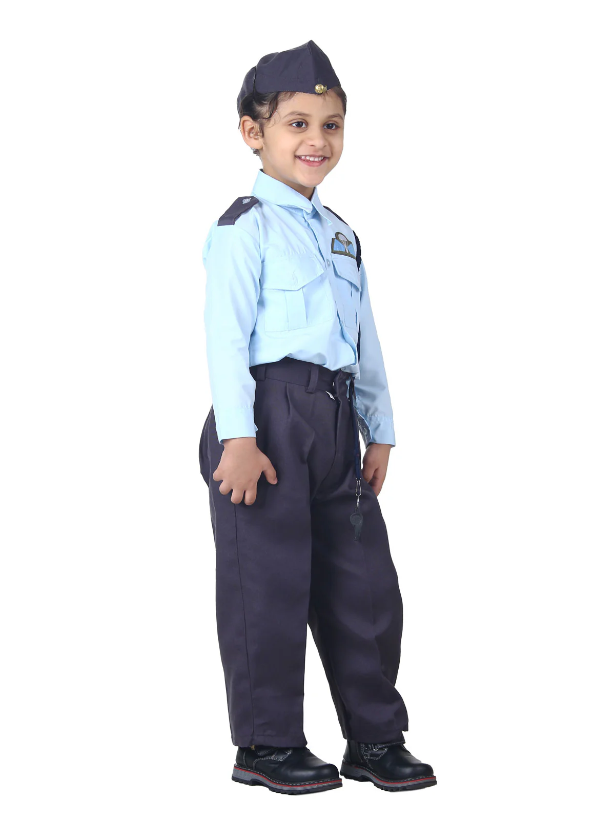 Indian Air Force Defense Pilot Uniform Kids Fancy Dress Costume - Blue - Image 2