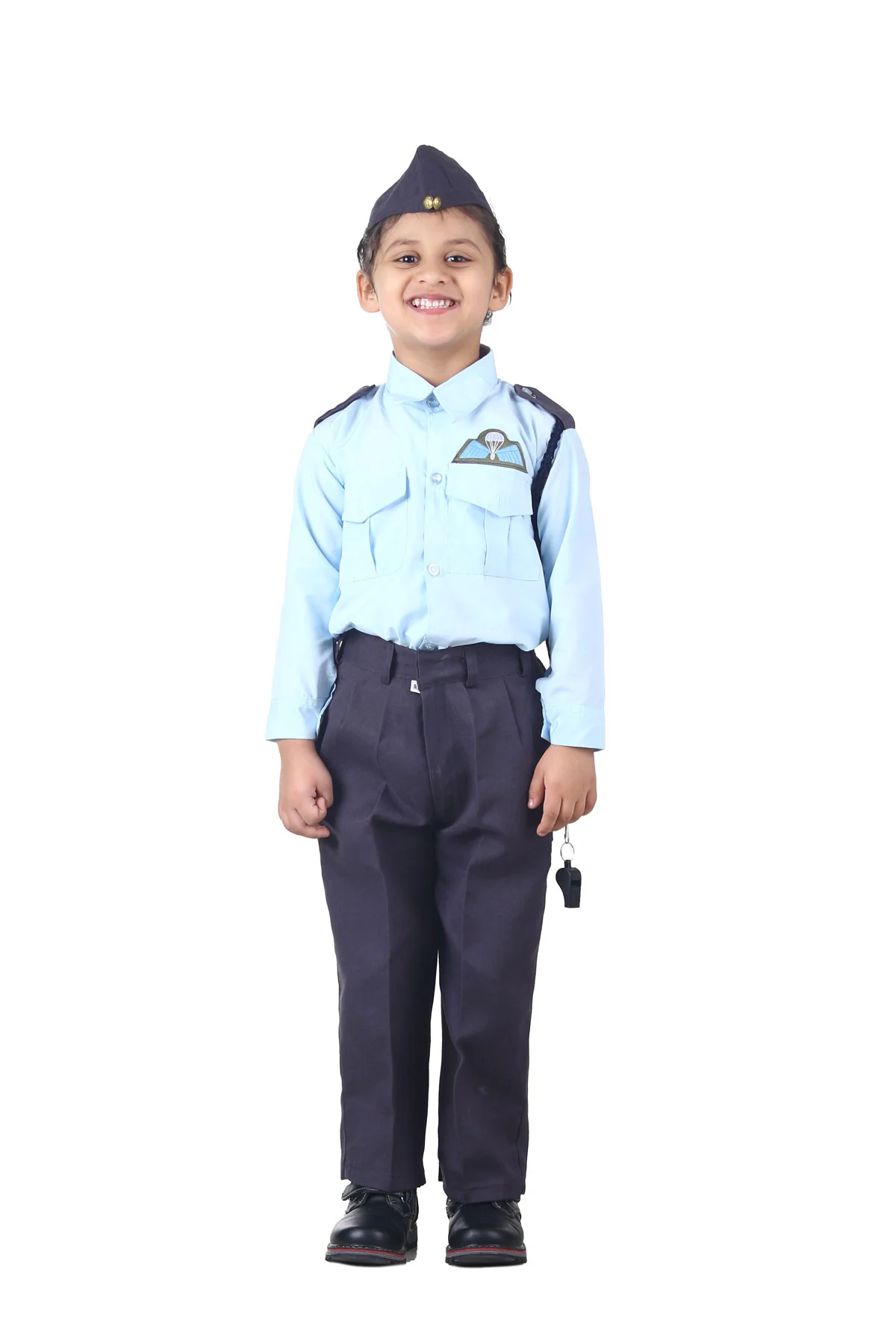 Indian Air Force Defense Pilot Uniform Kids Fancy Dress Costume - Blue - Image 4