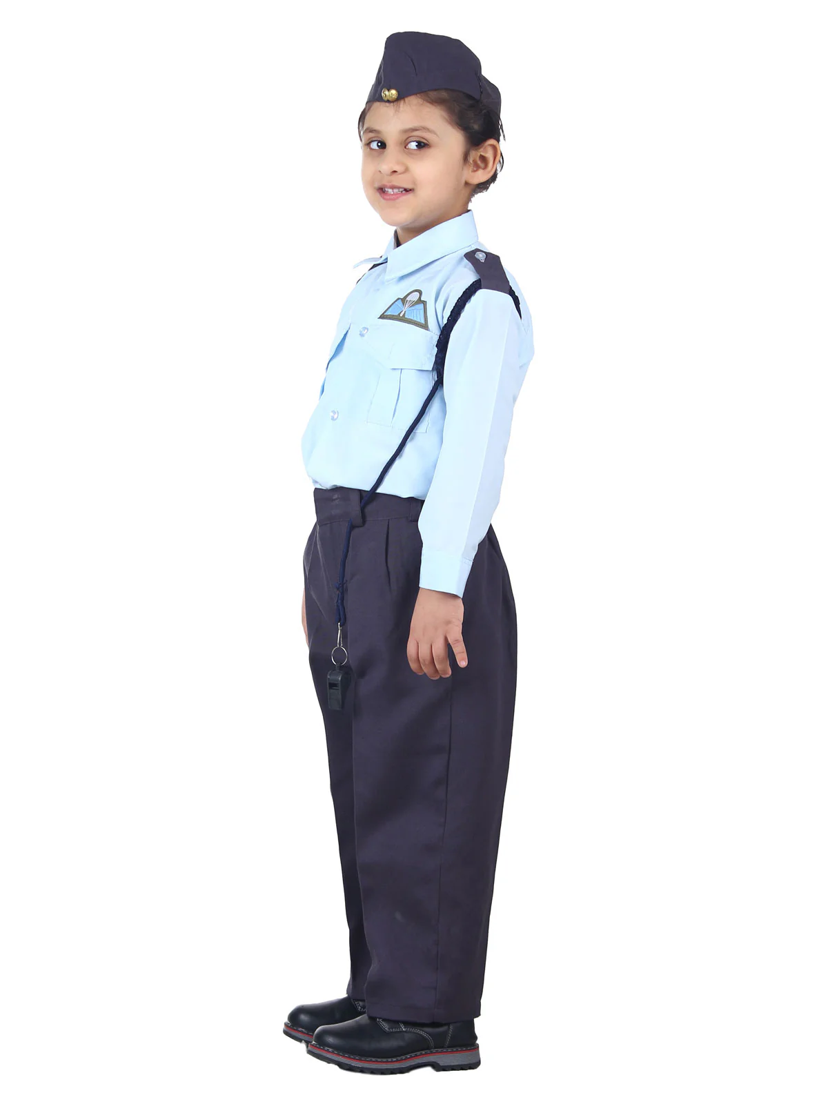 Indian Air Force Defense Pilot Uniform Kids Fancy Dress Costume - Blue - Image 5