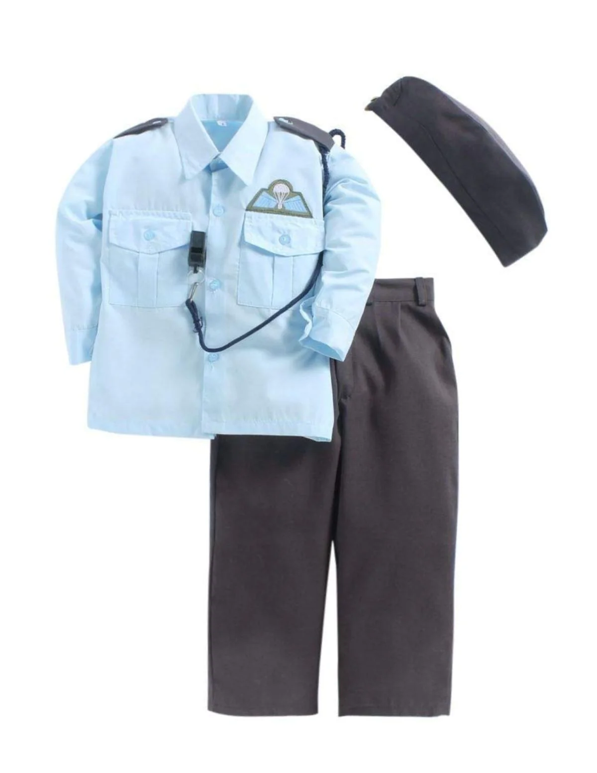 Indian Air Force Defense Pilot Uniform Kids Fancy Dress Costume - Blue - Image 9