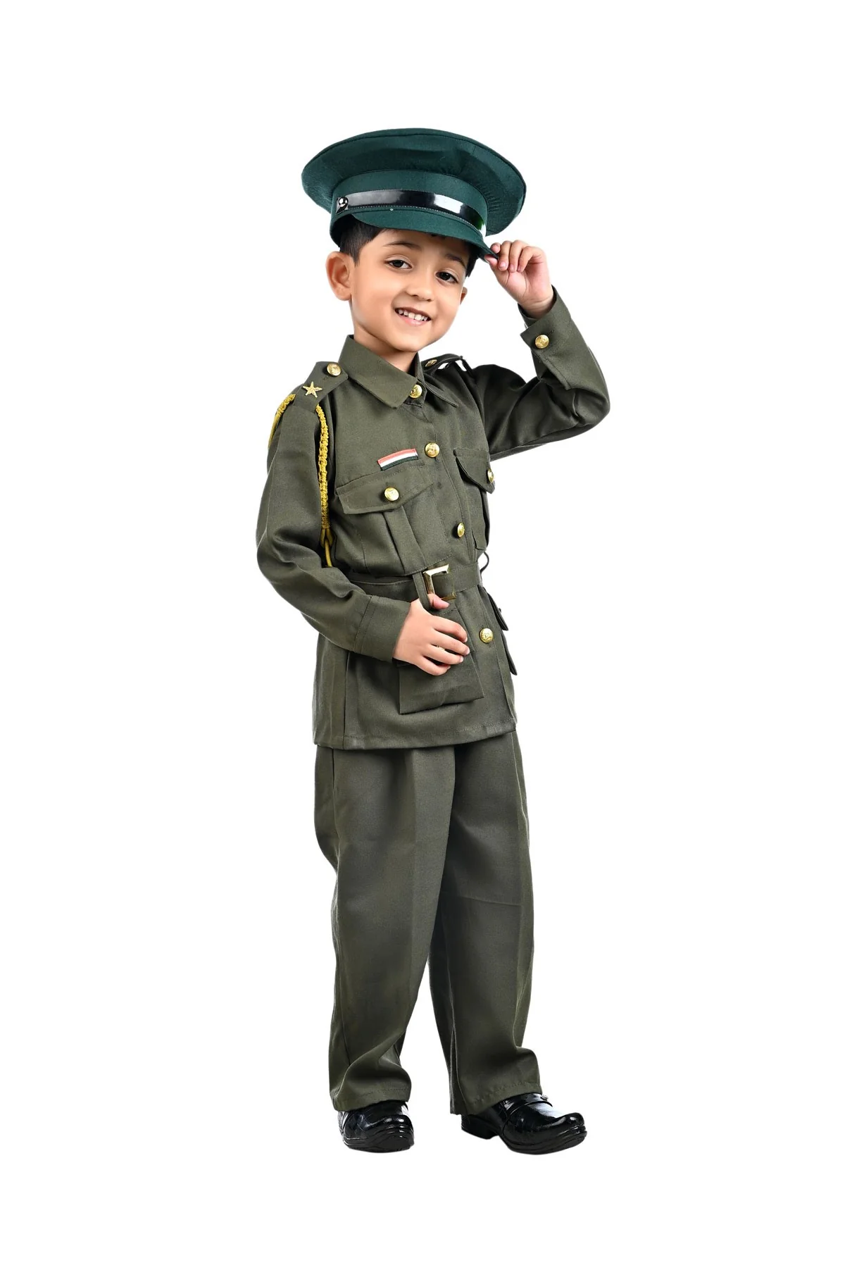 Indian Army General Profession Community Helper Kids Fancy Dress Costume - Image 2