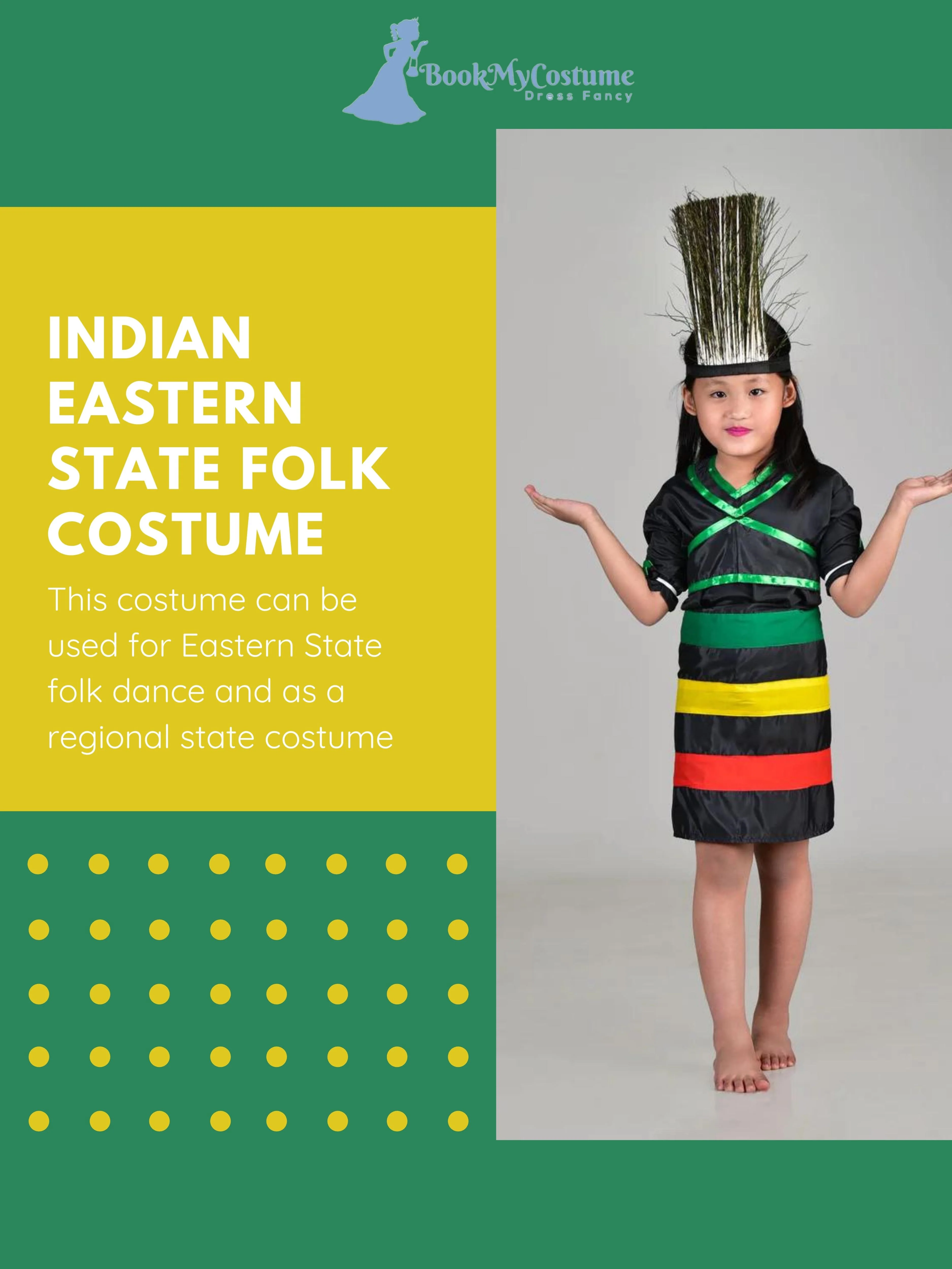 Indian Eastern State Folk Costume - Female - Image 3