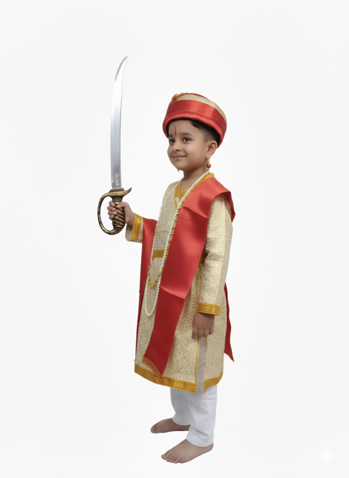 Indian King Historical Raja Complete Accessory Set Kids & Adults Fancy Dress Costume - Image 6