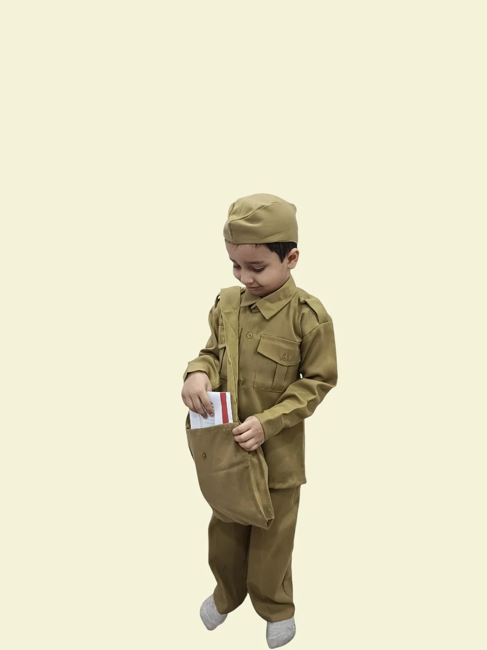 Indian Postman Dakiya Community Helper Classic Kids Fancy Dress Costume - Image 6