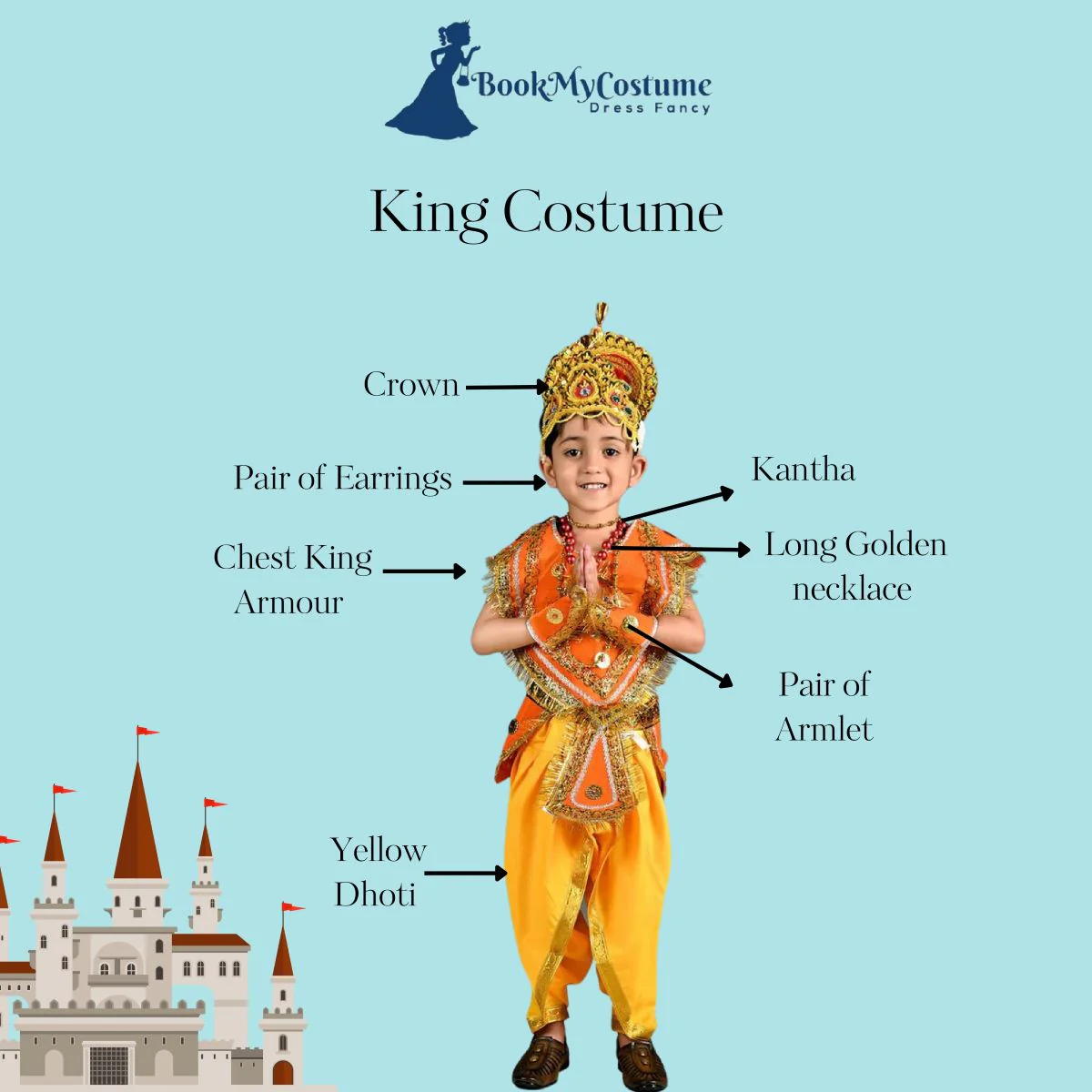 Indian Raja King Historical Mythology Kids & Adults Fancy Dress Costume - Image 5