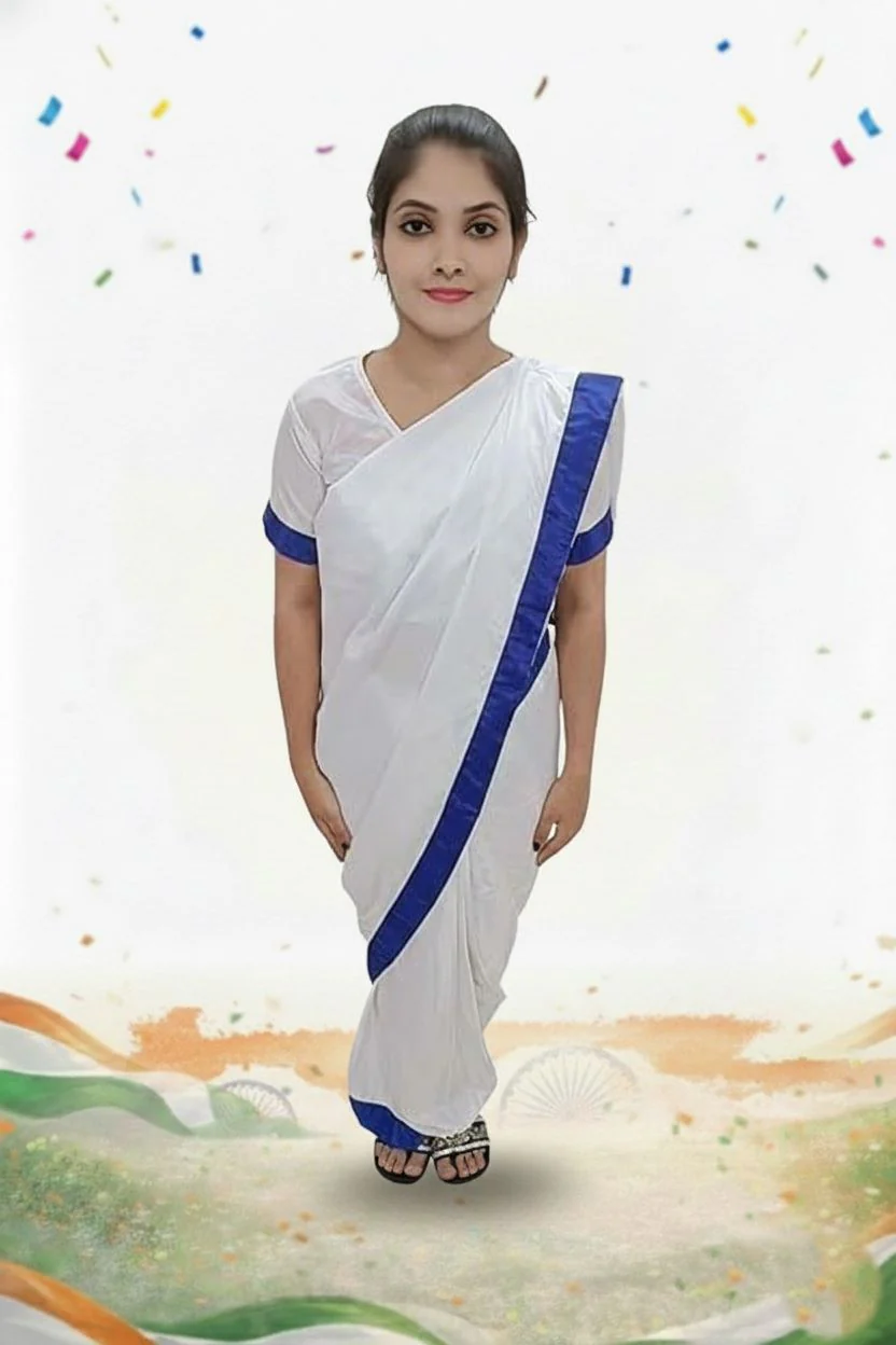 Indira Gandhi Politician Leader Ex-Prime Minister Saree Kids Fancy Dress Costume - Image 3