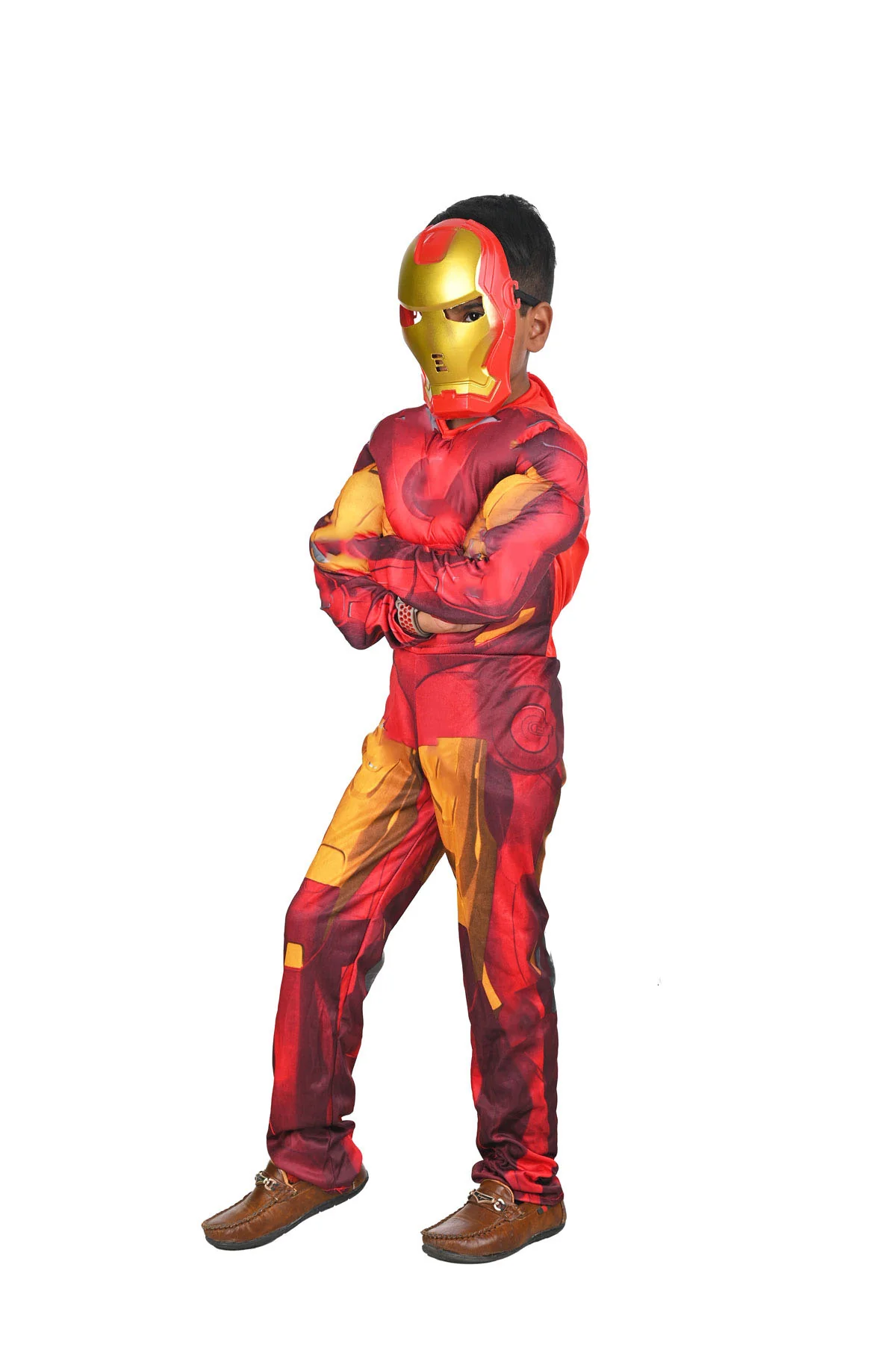 The Red Yellow Superhero Muscles Look Kids Fancy Dress Costume - Imported - Image 4