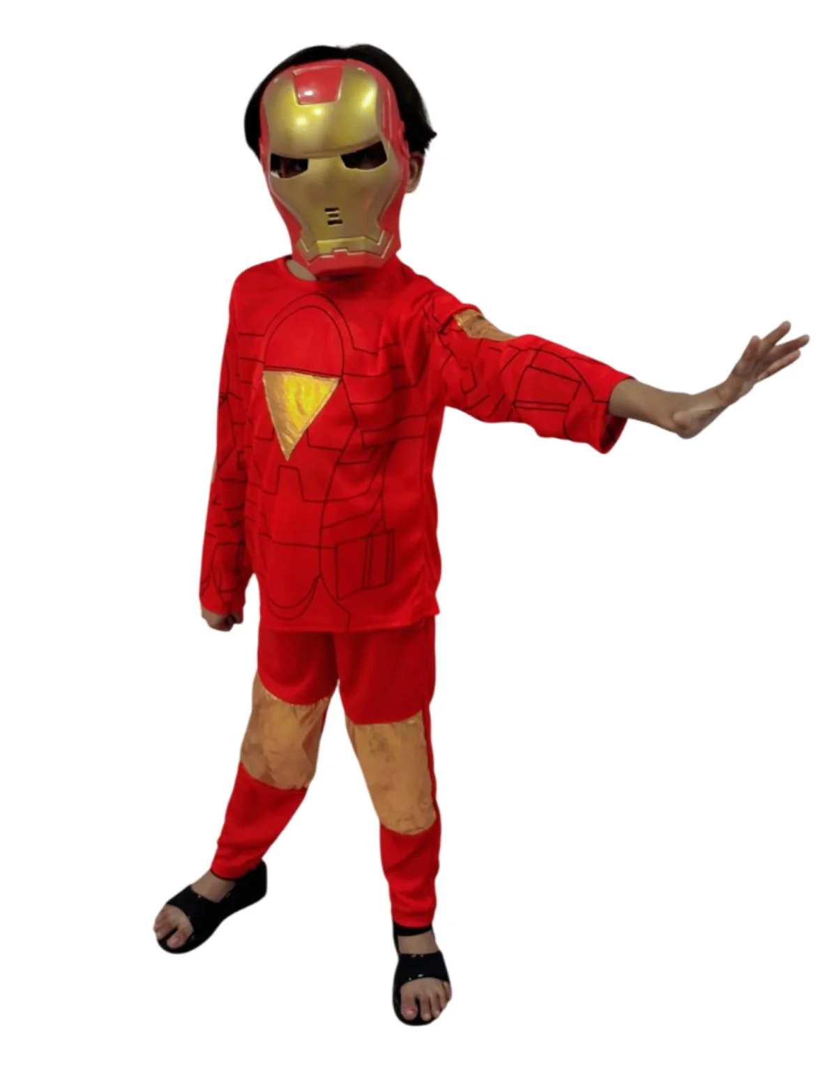 The Red Yellow Superhero Kids Fancy Dress Costume - Standard - Image 5