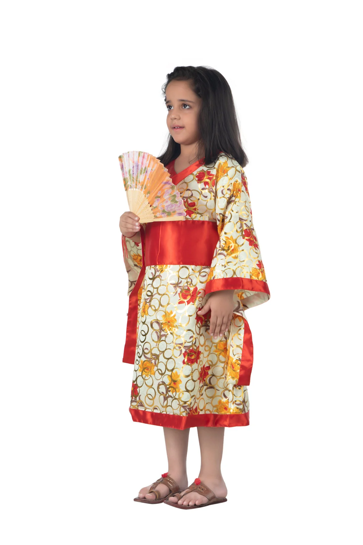 Japanese Girl Kimono with Fan International World Costume for Kids & Adults - Image 6
