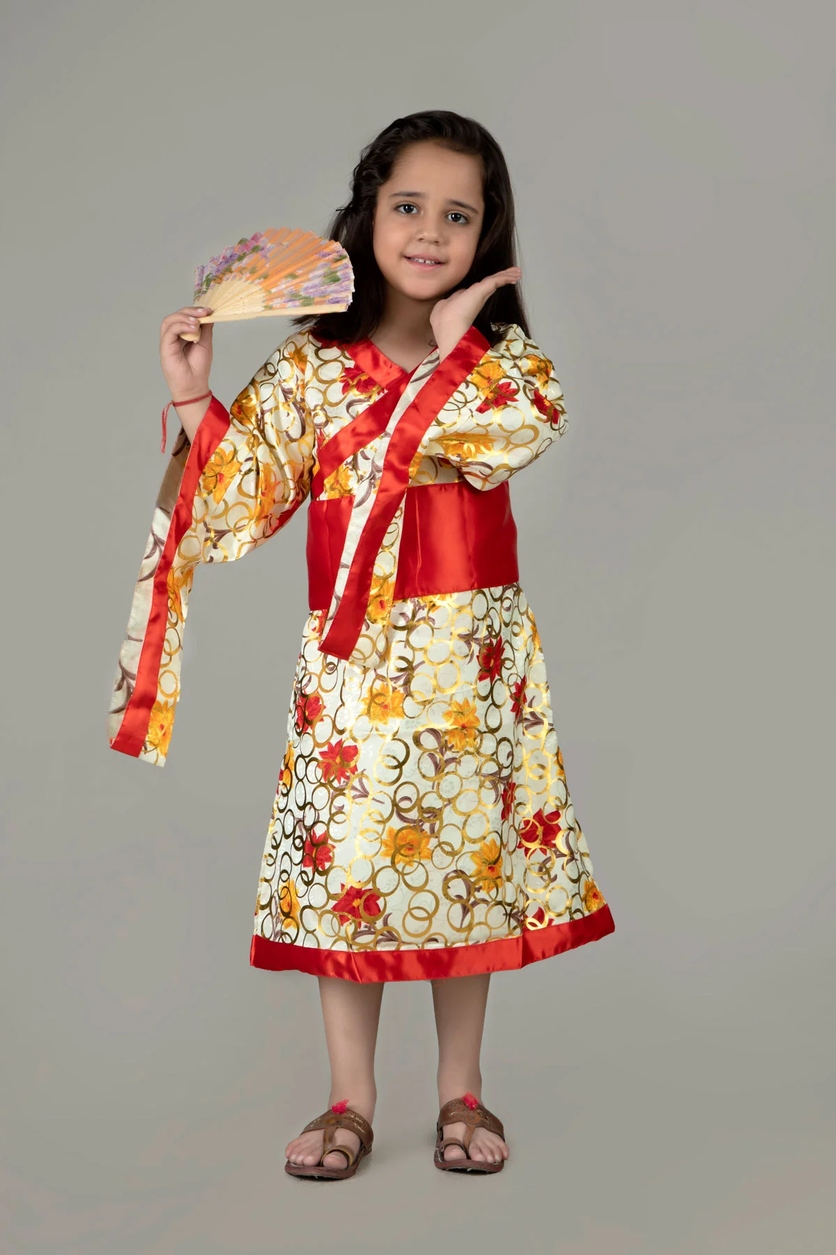 Japanese Girl Kimono with Fan International World Costume for Kids & Adults - Image 7