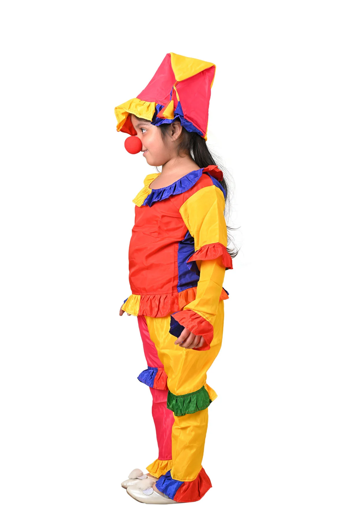 Joker Colorful Clown Kids Adults Fancy Dress Costume - Image 2