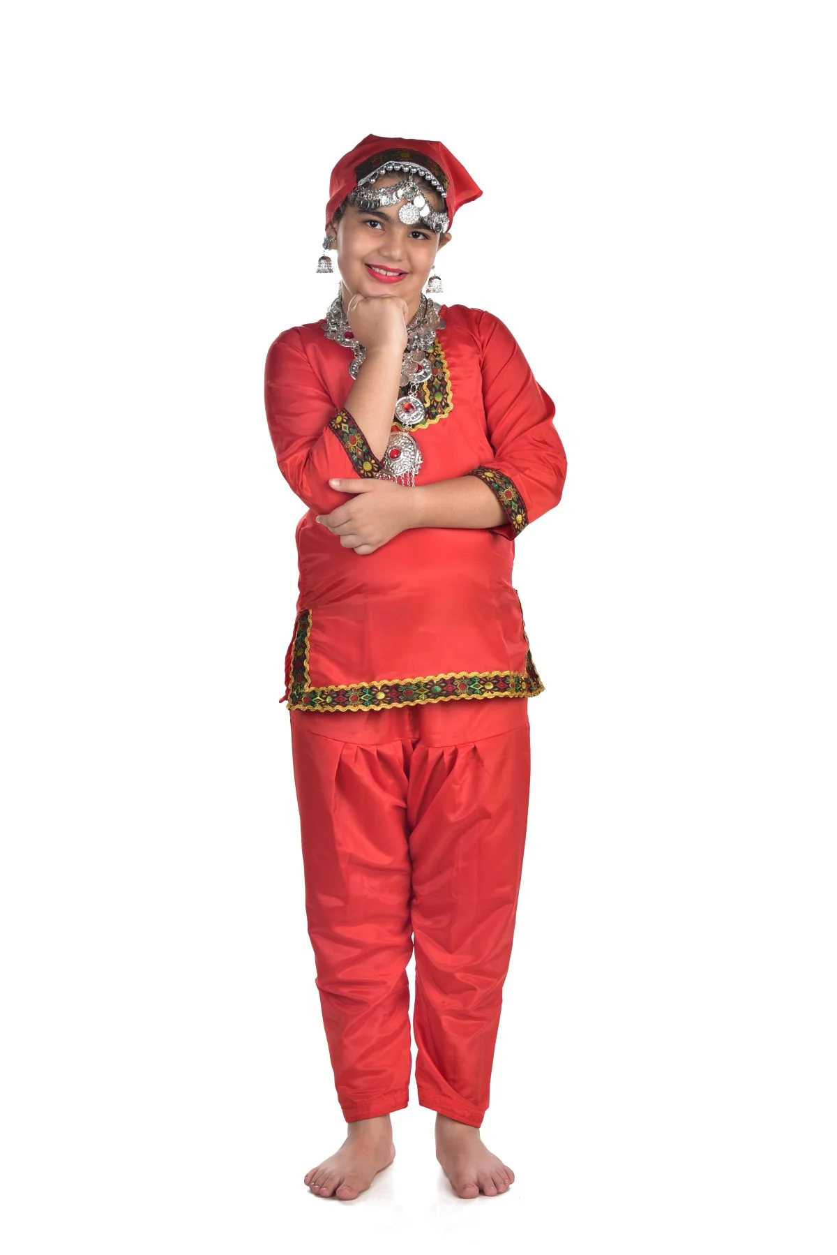 Kashmiri Girl with Jewellery Indian State For Girl's & Women Fancy Dress Costume - Image 5