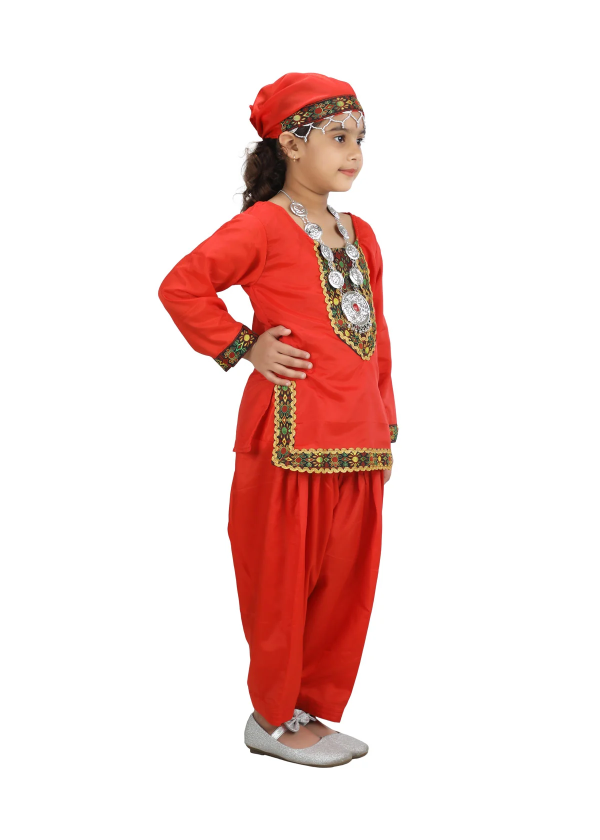 Kashmiri Indian State Fancy Dress Costume for Girls and Females - Image 3