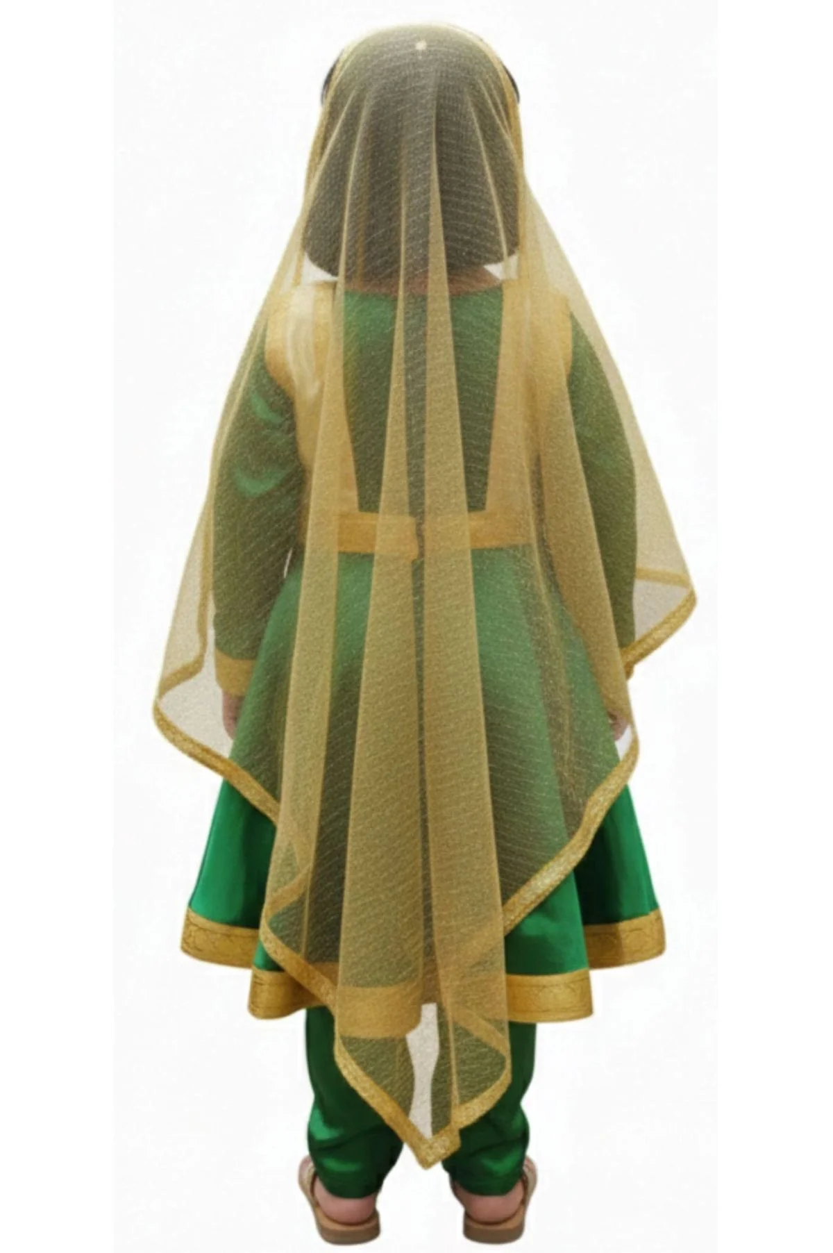 Kathak Indian Classical Dance Costume for Girls | Kids Adult With Heavy Jewelry Set - Image 3