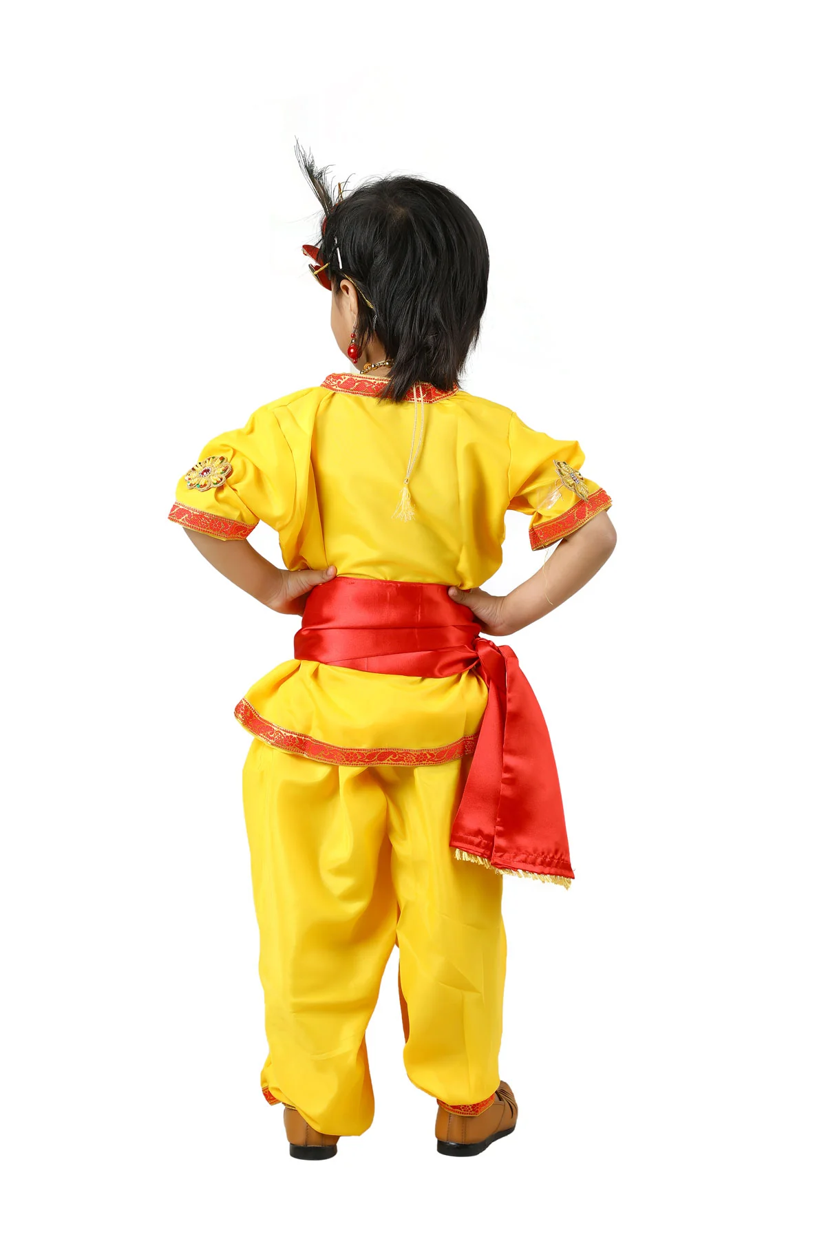 BookMyCosume Krishna Banke Bihari Pitambar with Accessories Hindu God Janmashtami krishna for Boy Kids Fancy Dress Costume - Image 3