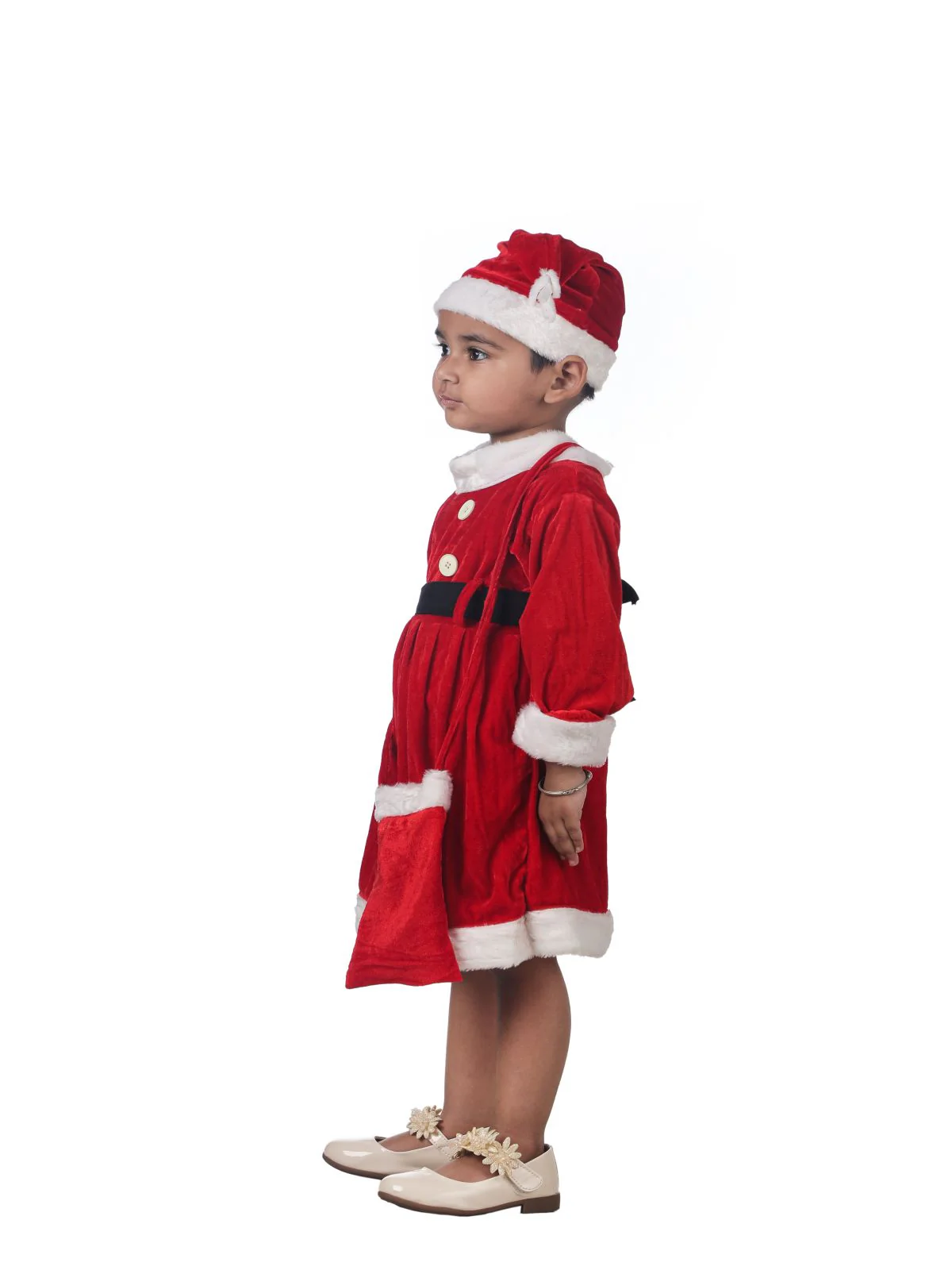 Christmas Dress for Girls Santa Theme Frock Fancy Dress Costume | Santa Girl Costume - Premium - Image 14