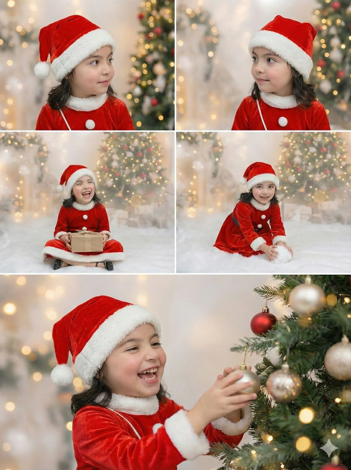 Christmas Dress for Girls Santa Theme Frock Fancy Dress Costume | Santa Girl Costume - Premium - Image 3