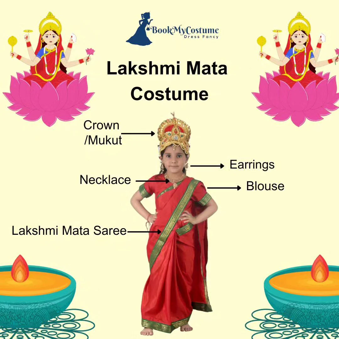 Lakshmi Mata Hindu Goddess Girls and Women Fancy Dress Costume - Image 7