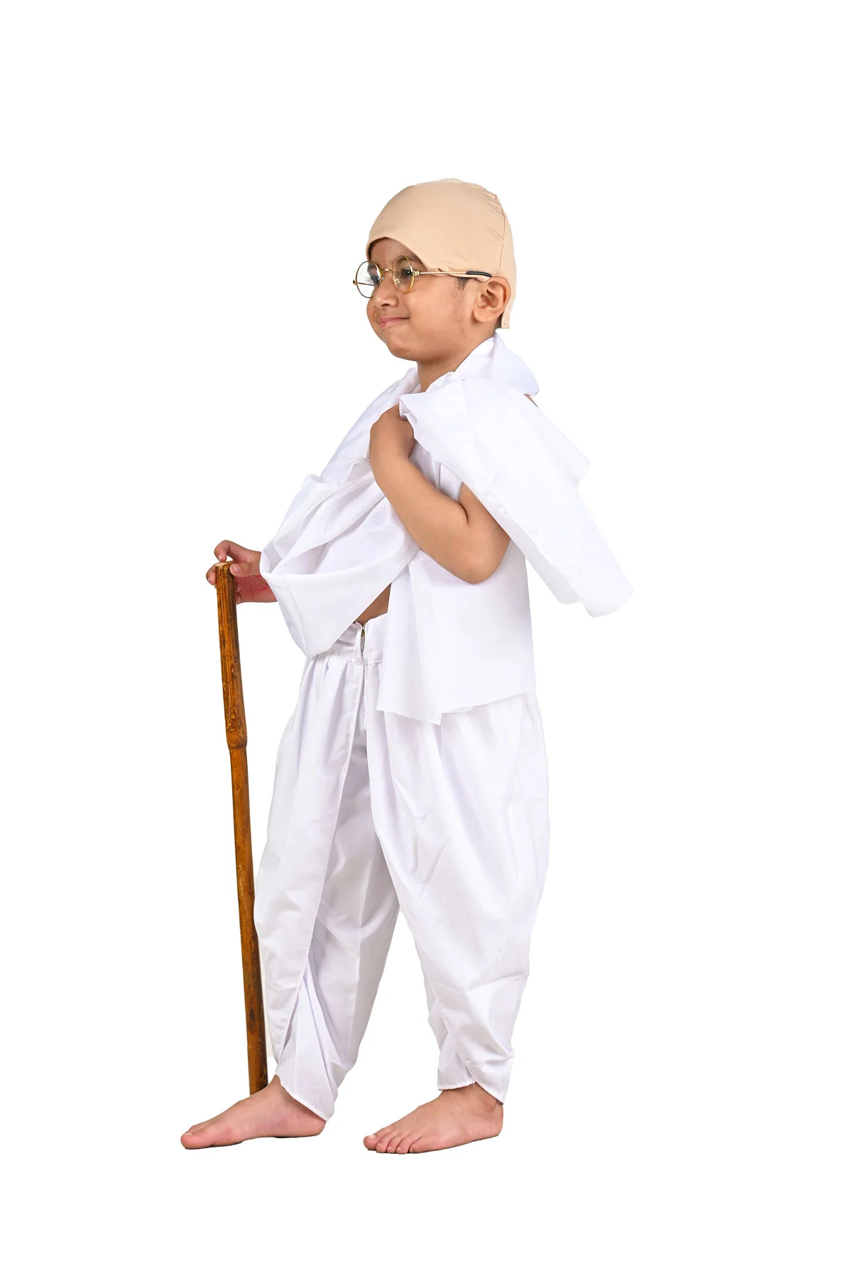 Mahatma Gandhi Bapu with Lathi Freedom Fighter Kids Fancy Dress | Gandhi Ji Costume for Kids - Image 6