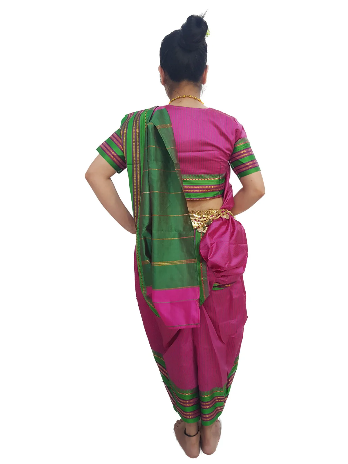 Marathi Girl Lavani Dance Nauvari Costume with Jewellery Kaashta Saree For Girl's & Women Fancy Dress Costume - Image 4