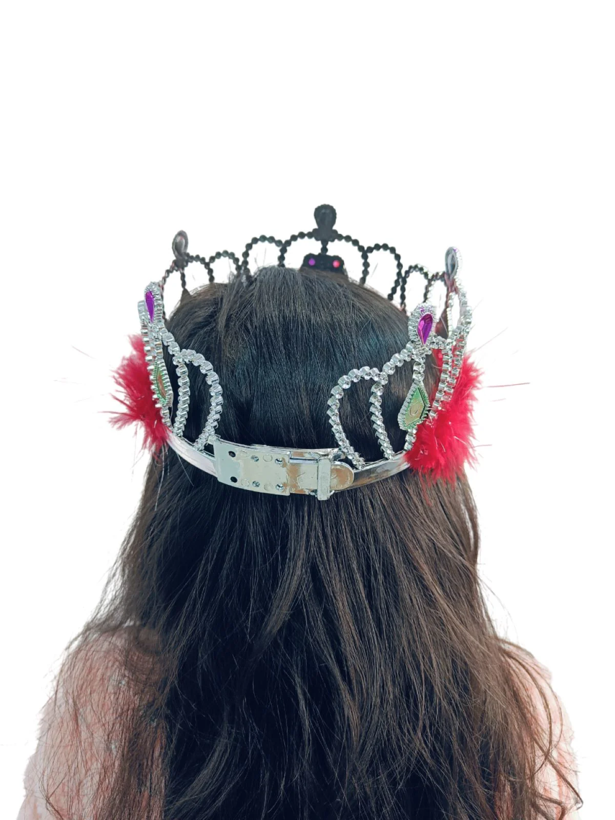 Medieval Princess Dangling Feather Tiara Crown HeadBand Fancy Dress Costume Accessory for Girls - Image 3
