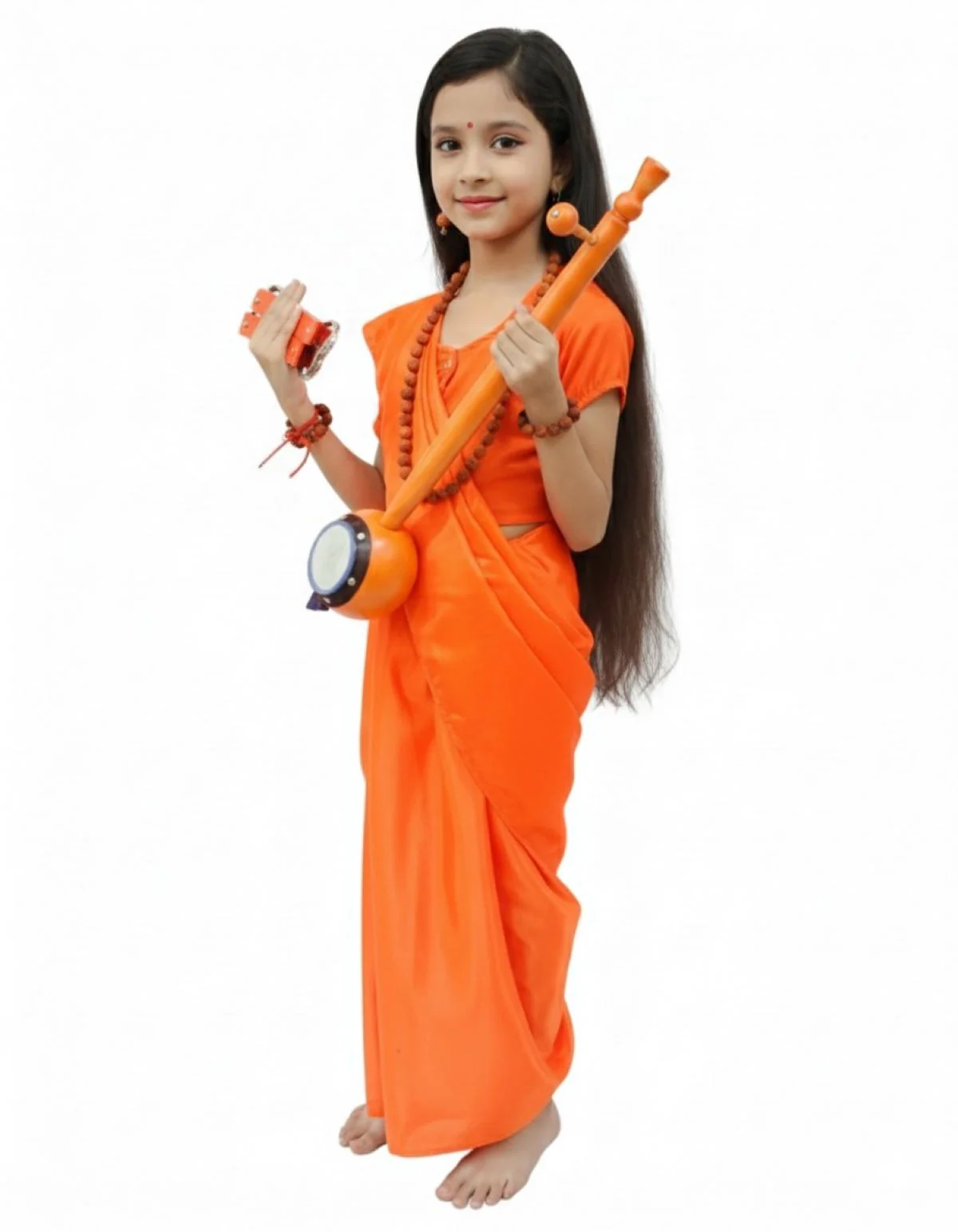 Meera Mirabai Krishna Lover and Devotee Kids Fancy Dress Costume for Girls & Women - Image 5