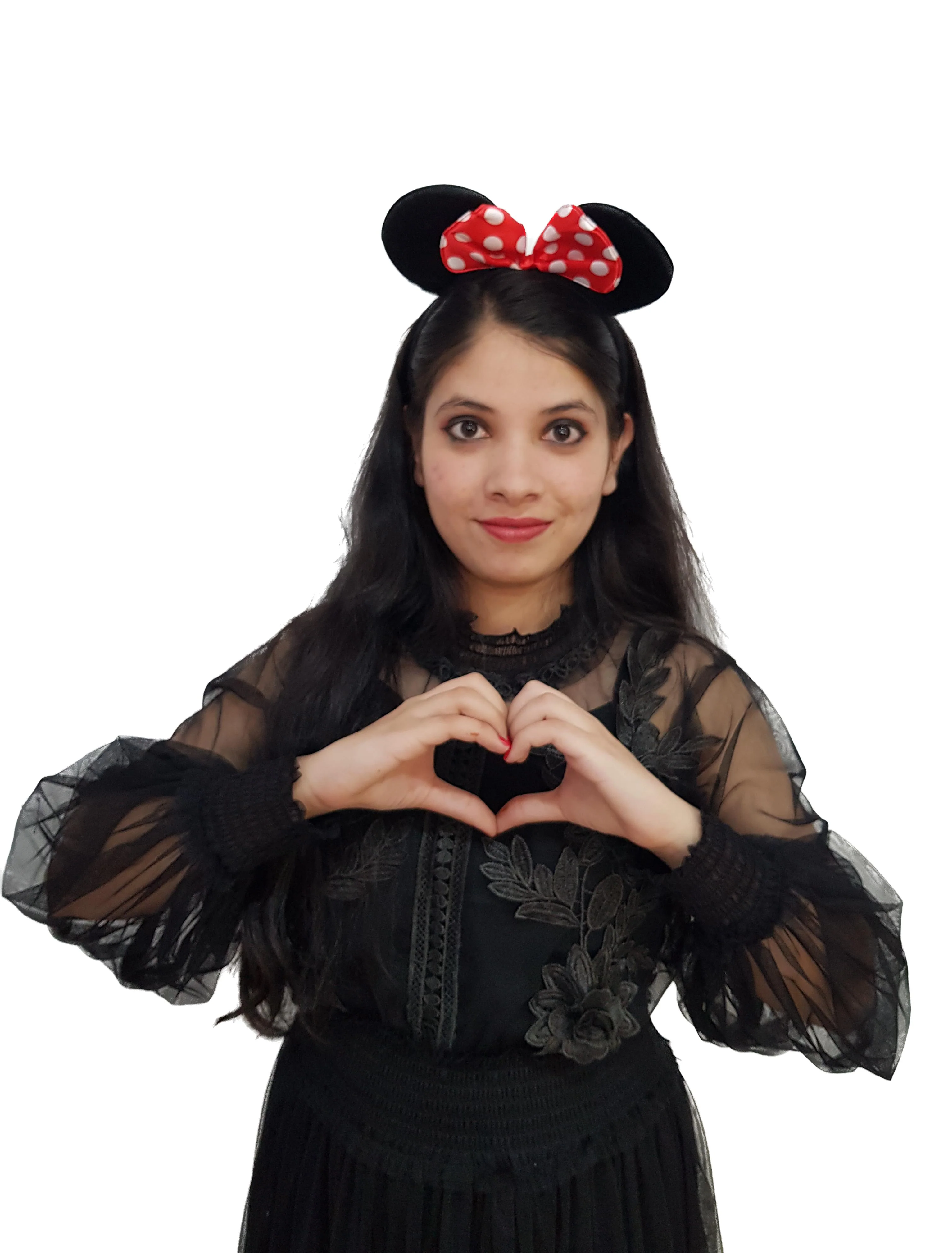 Black & Red Polka Dot Cartoon Style Headband for Girls | Fancy Dress Hair Accessory for Birthday Celebration Prop, School Event, Costume Theme. - Image 2